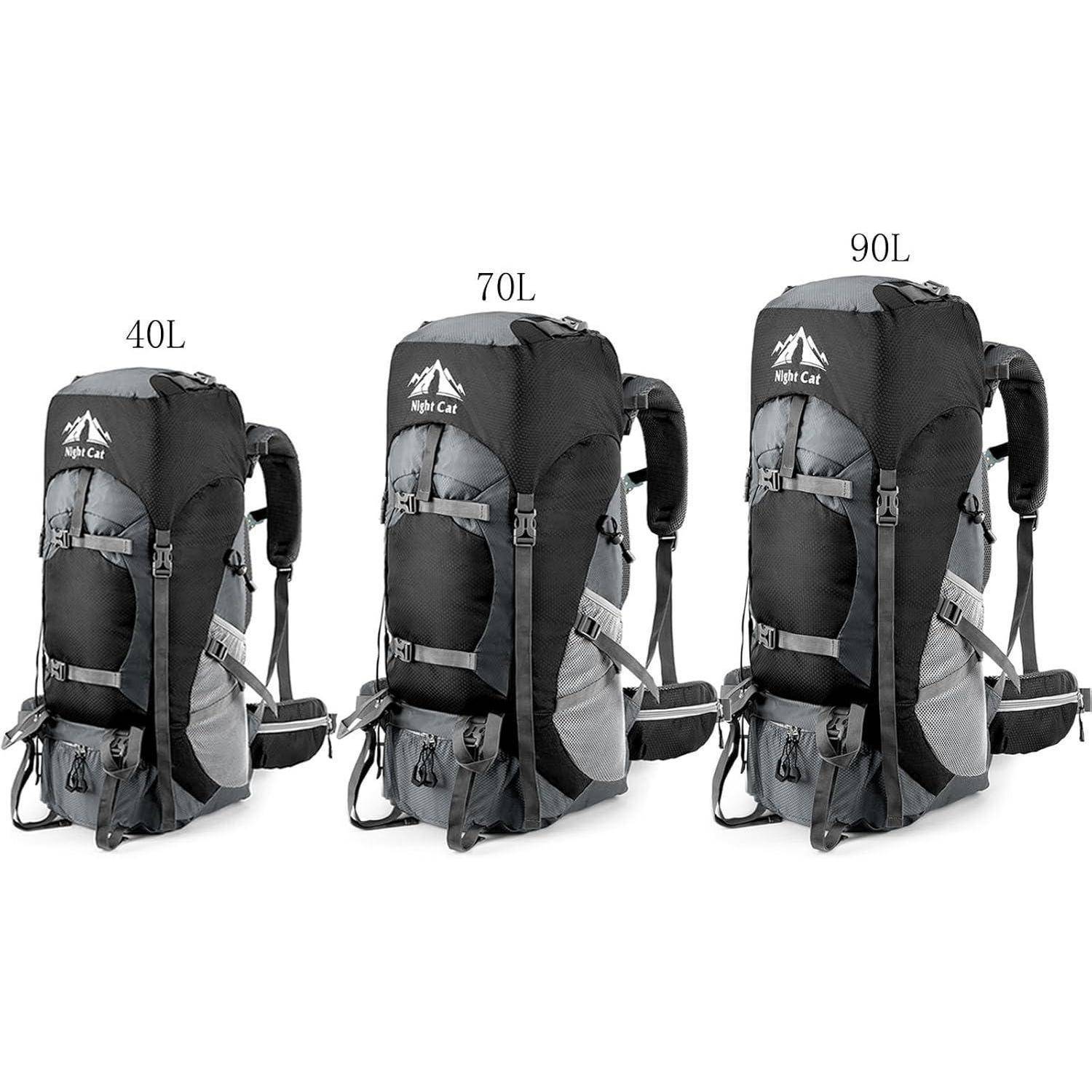 Night Cat Trekkingrucksack 90L Herren Damen Schwarz