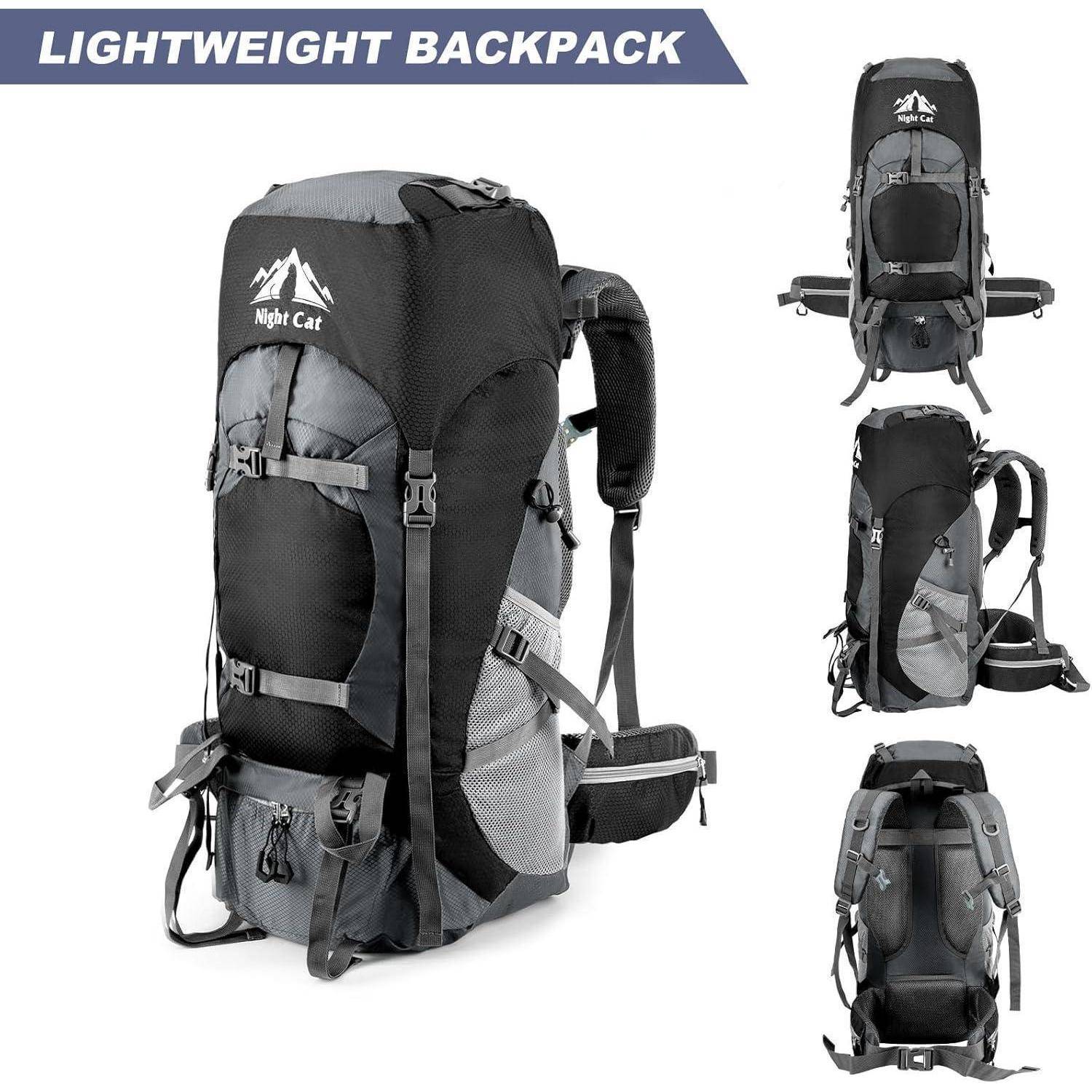 Night Cat Trekkingrucksack 90L Herren Damen Schwarz