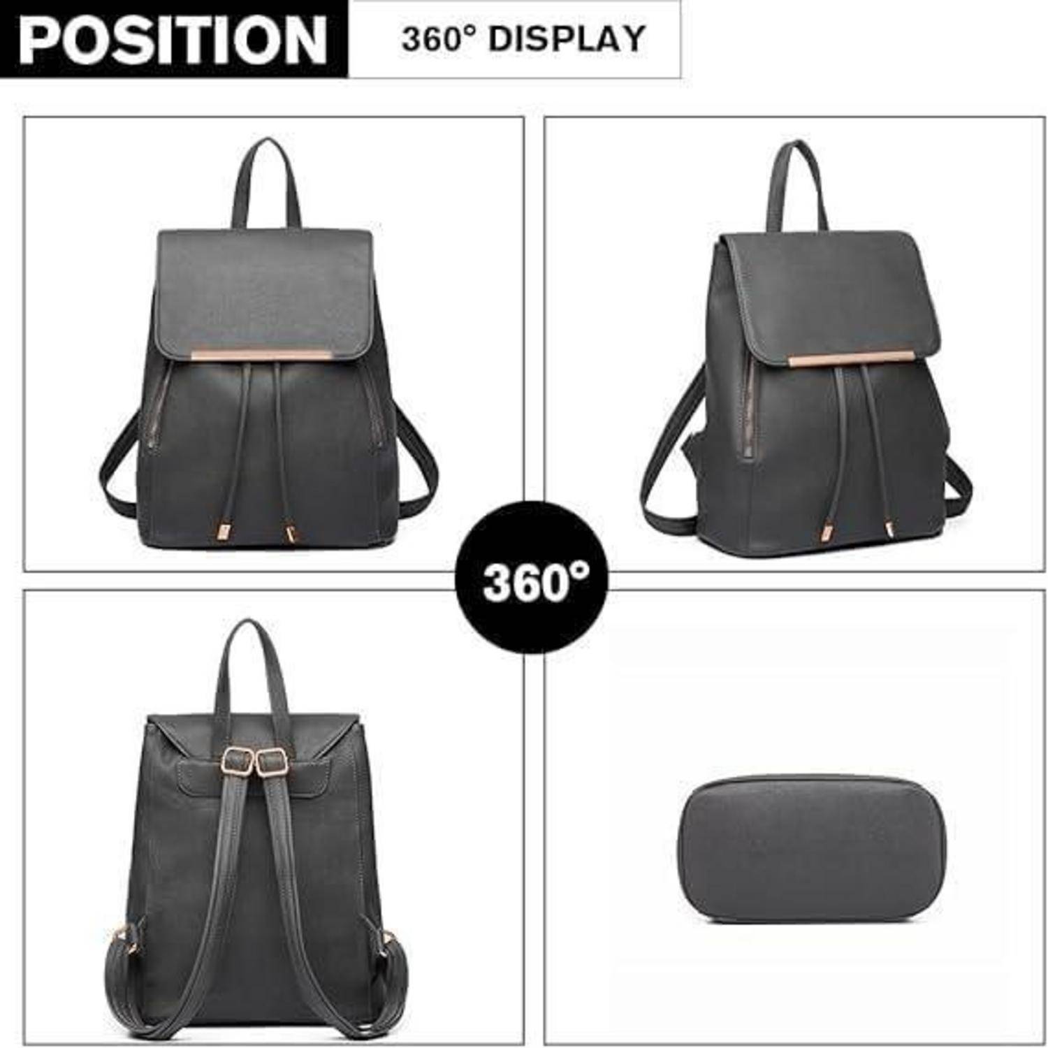 Damen Rucksack Klein Wasserdicht Cityrucksack PU Leder Backpack Modern