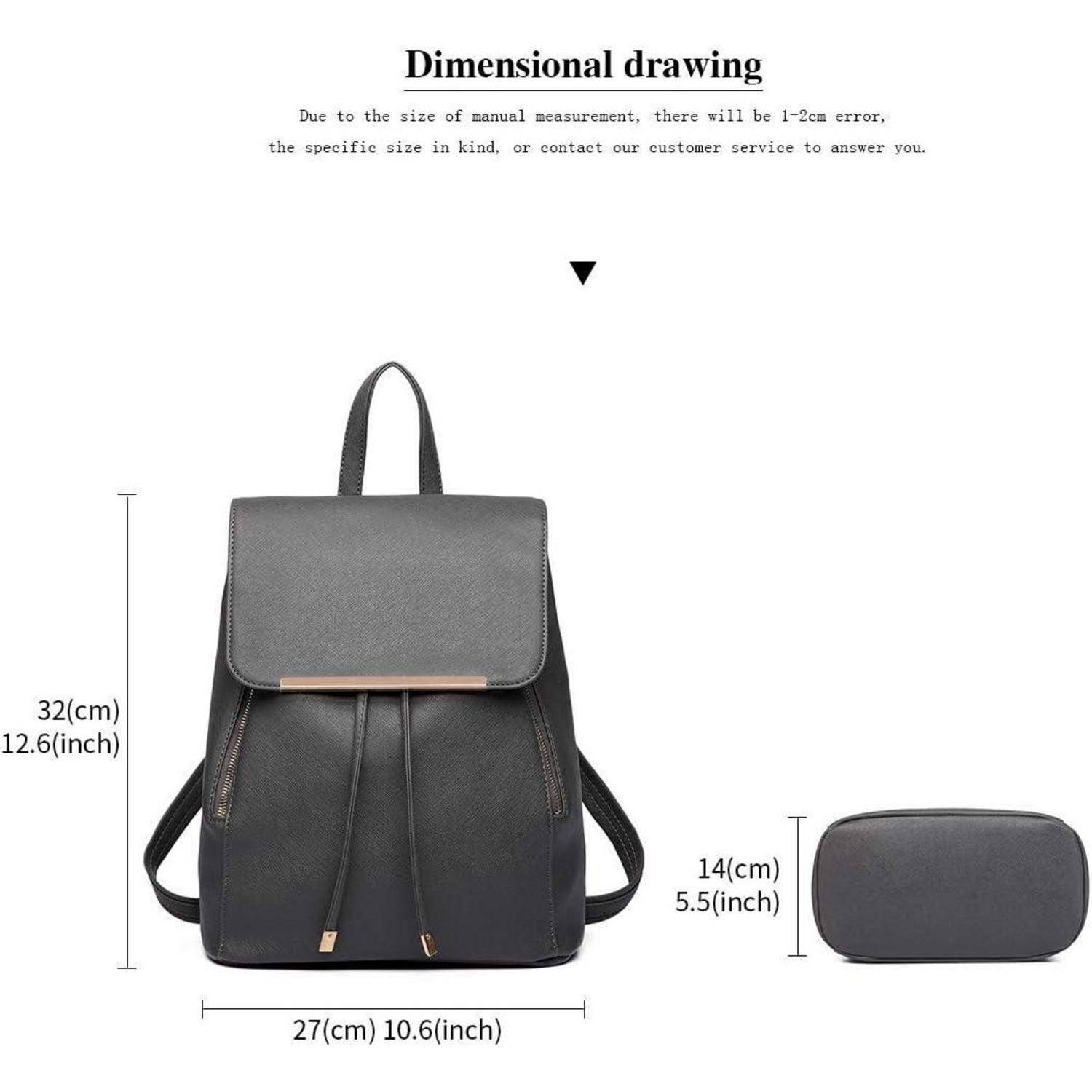 Damen Elegant Rolltop Rucksack Tunnelzugdesign Kunstleder Cityrucksack