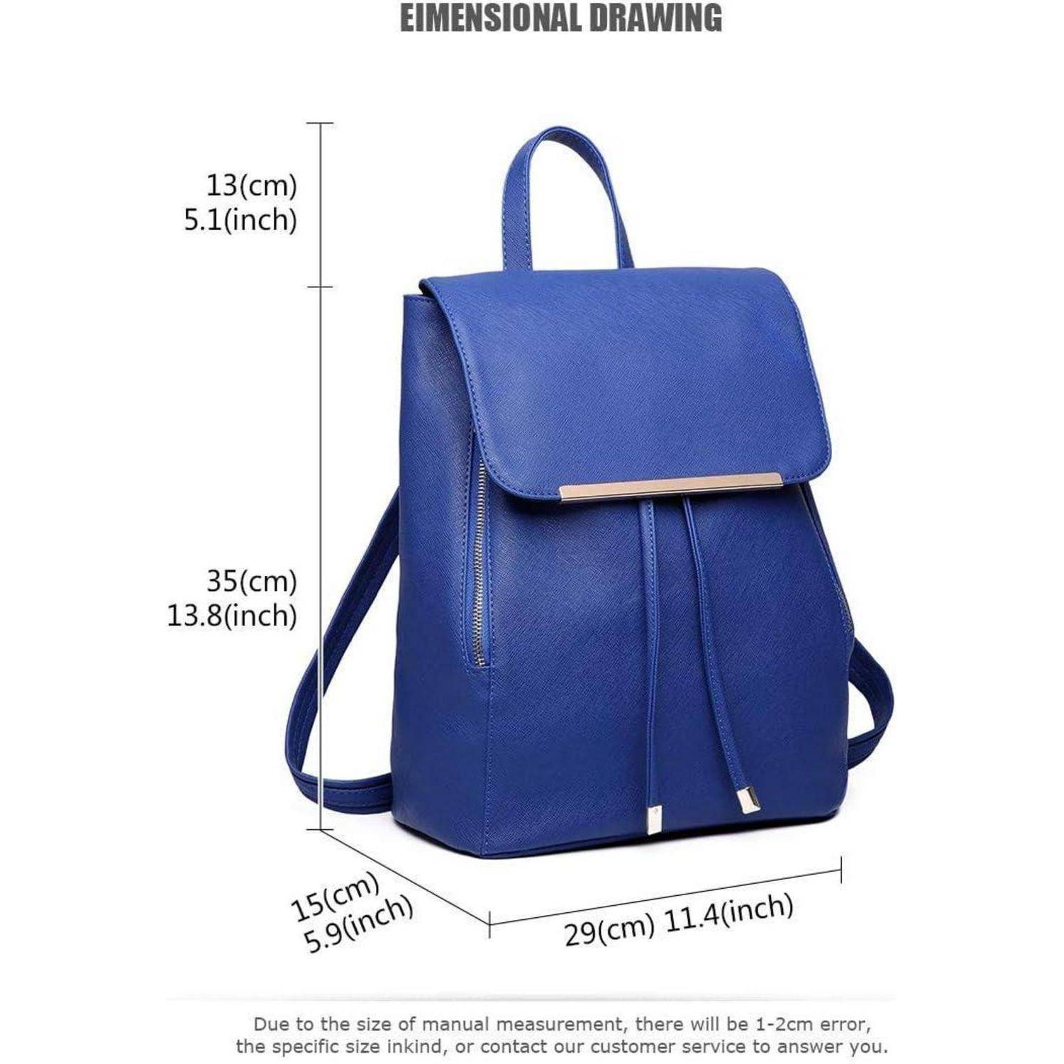 Damen Kunstleder Rolltop Rucksack Tunnelzug-Design