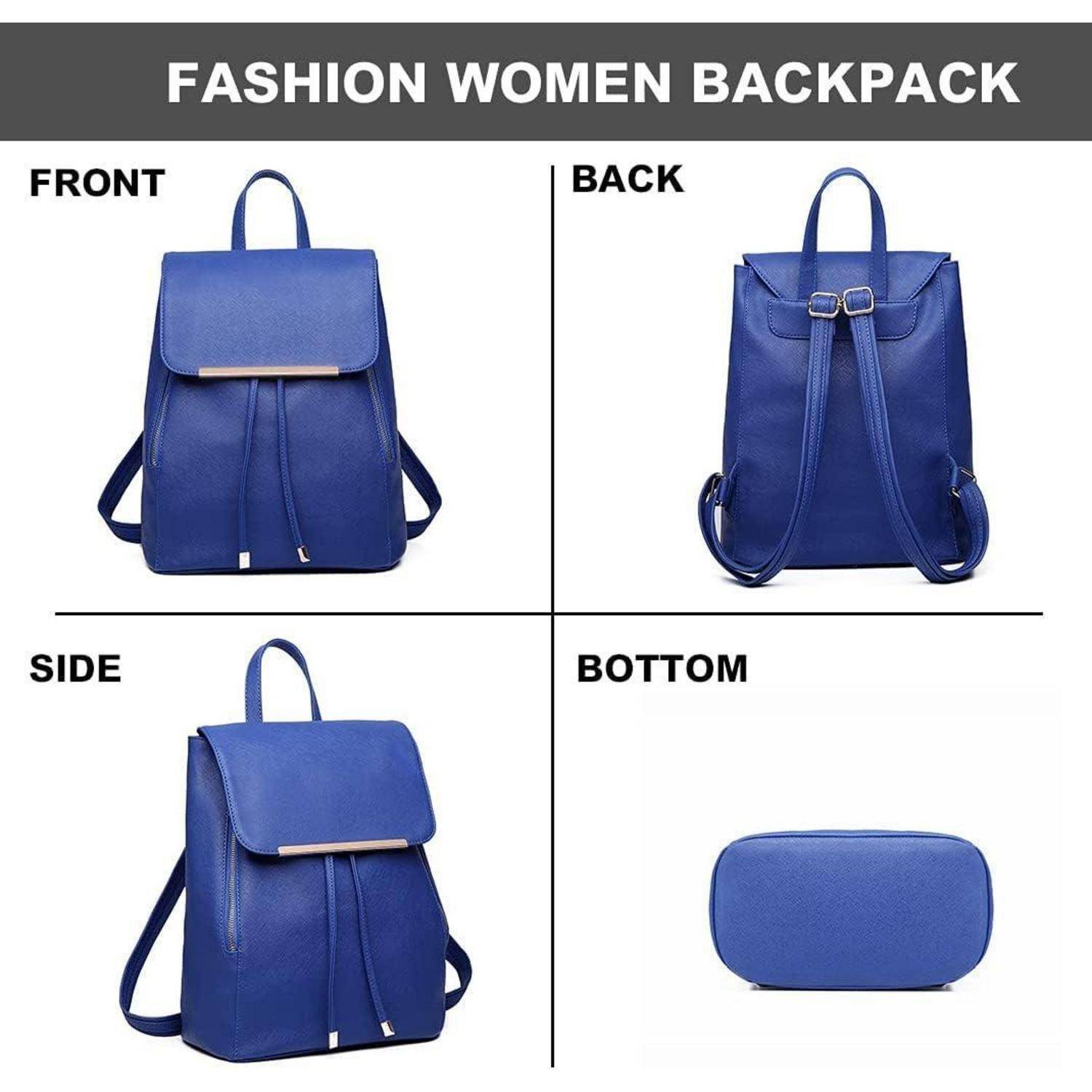 Damen Kunstleder Rolltop Rucksack Tunnelzug-Design