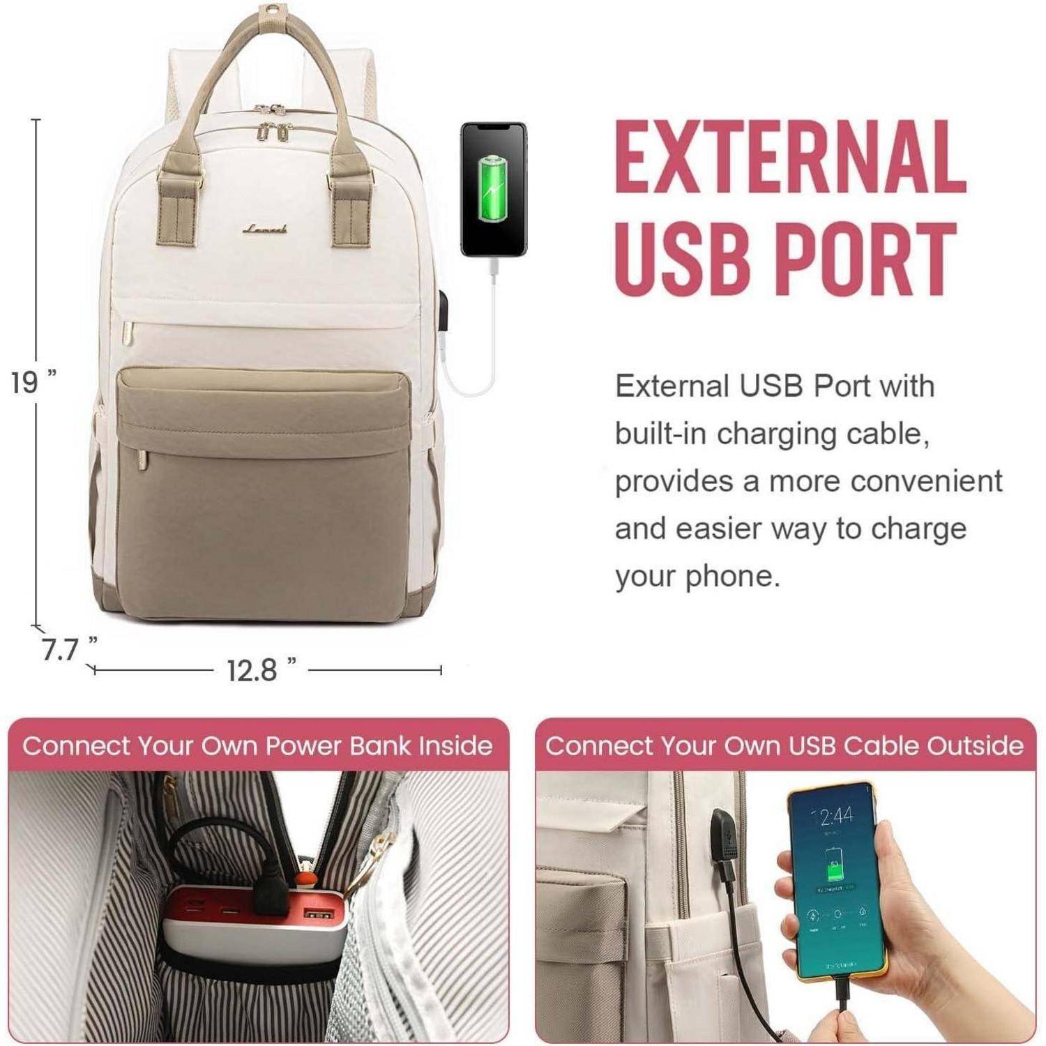 Rucksack Damen 17 Zoll Laptop Groß Schulrucksack Wasserdicht Uni Reise