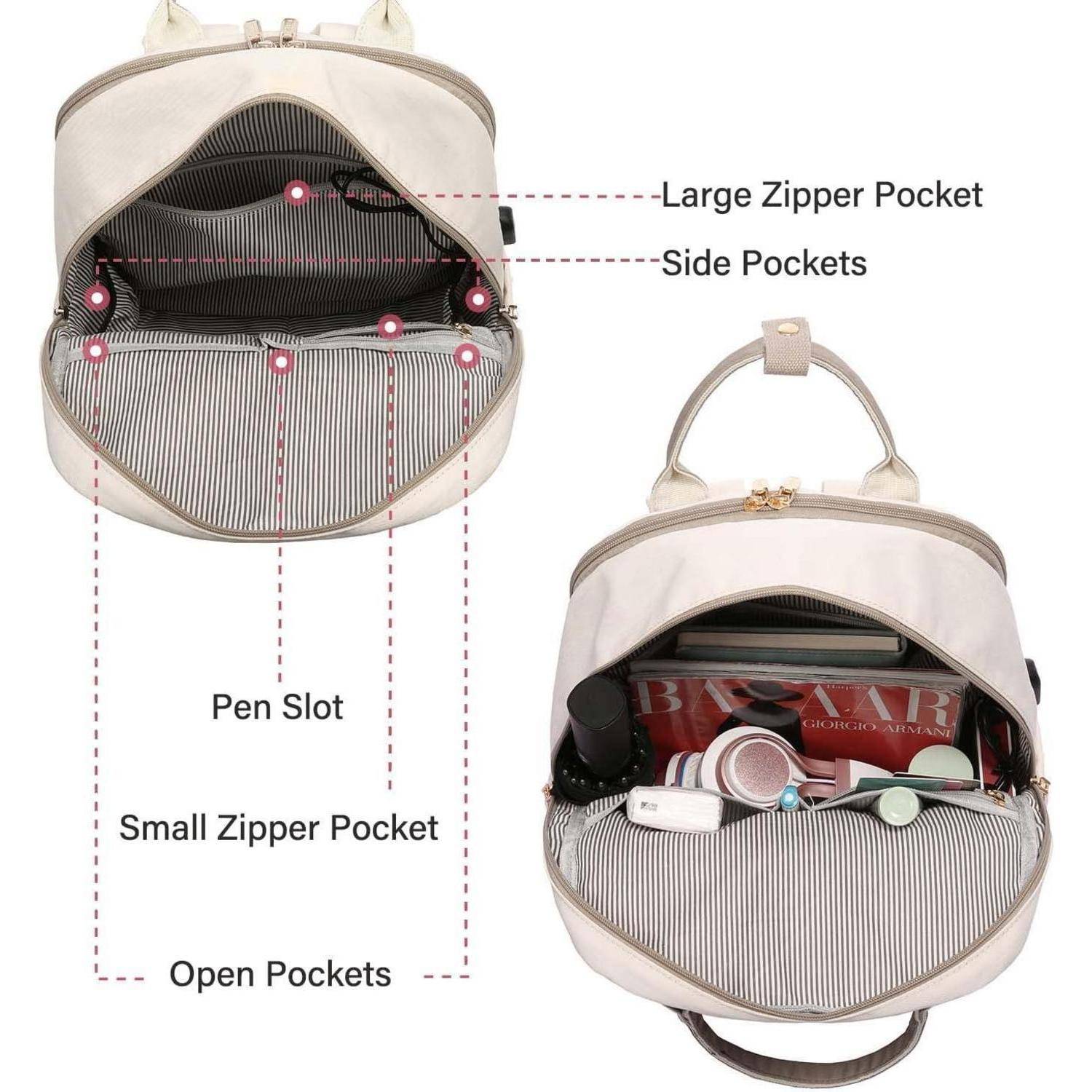 Rucksack Damen 17 Zoll Laptop Groß Schulrucksack Wasserdicht Uni Reise