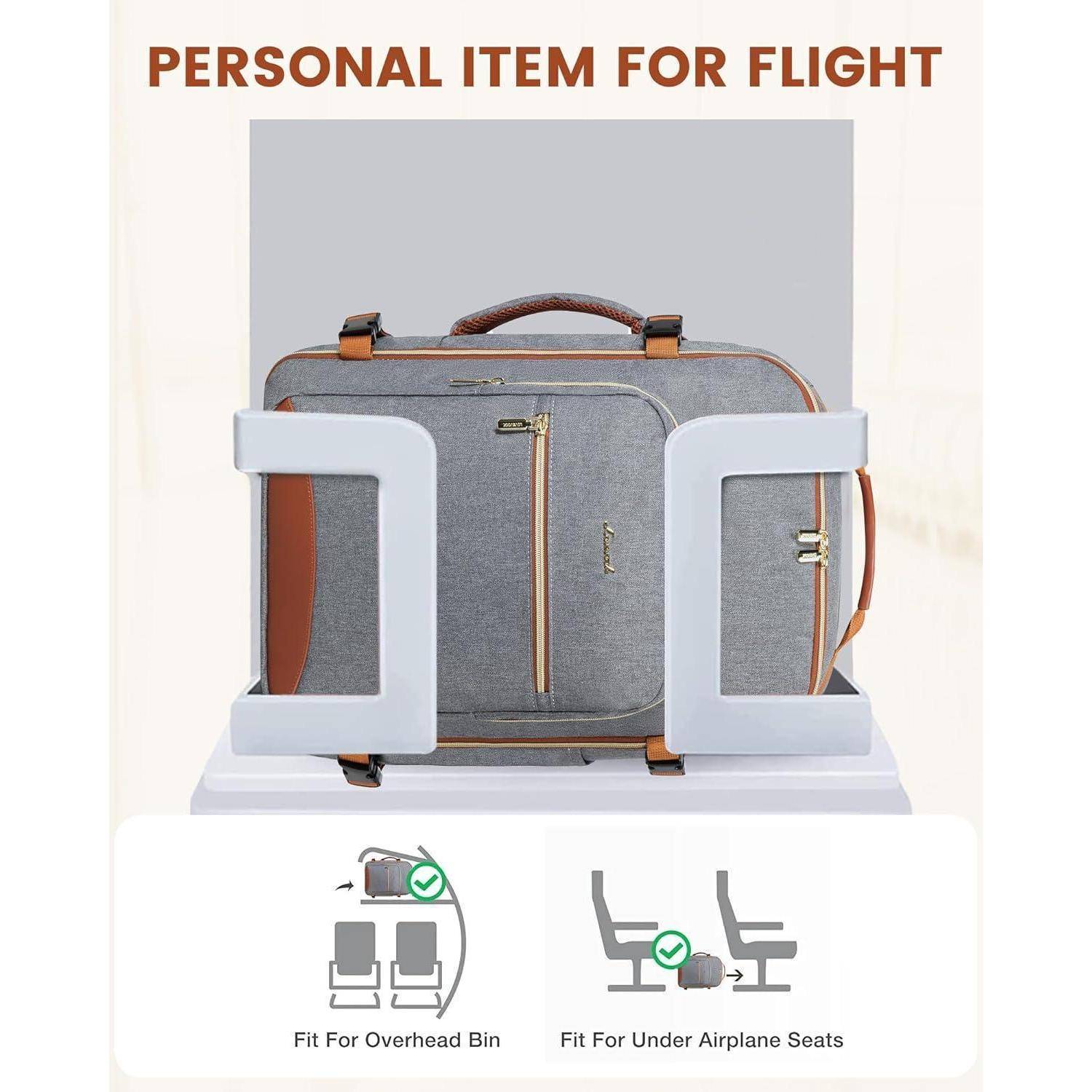 Handgepäck Rucksack 40L Reiserucksack Damen Groß Wasserdicht für 17