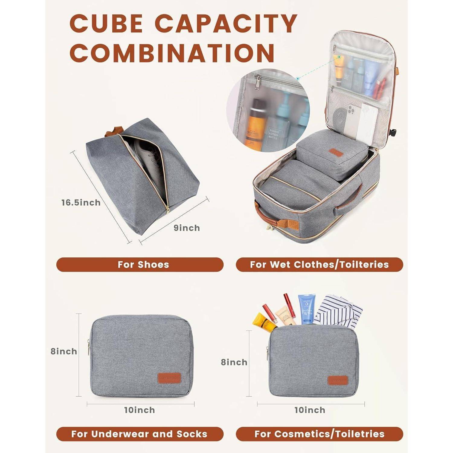 Handgepäck Rucksack 40L Reiserucksack Damen Groß Wasserdicht für 17