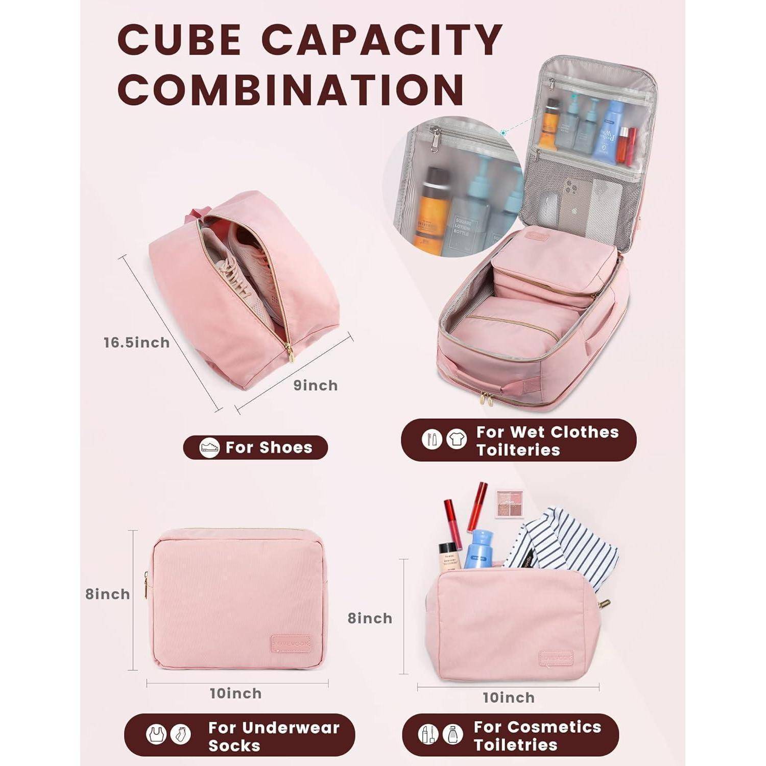 Handgepäck Rucksack Flugzeug 40L Damen Reiserucksack Wasserdicht 17