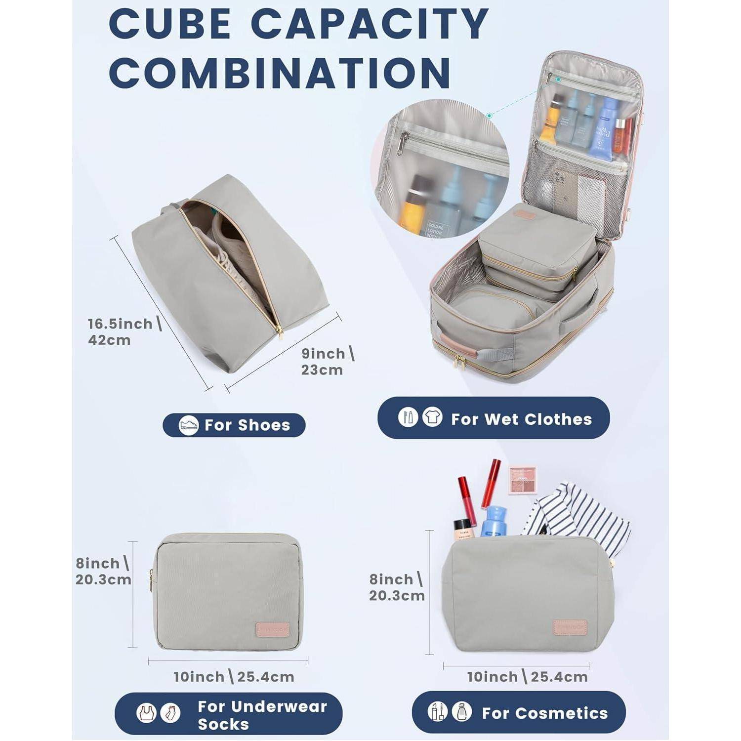 Handgepäck Rucksack 40L Damen 17 Zoll Laptop Reisetasche Waterproof