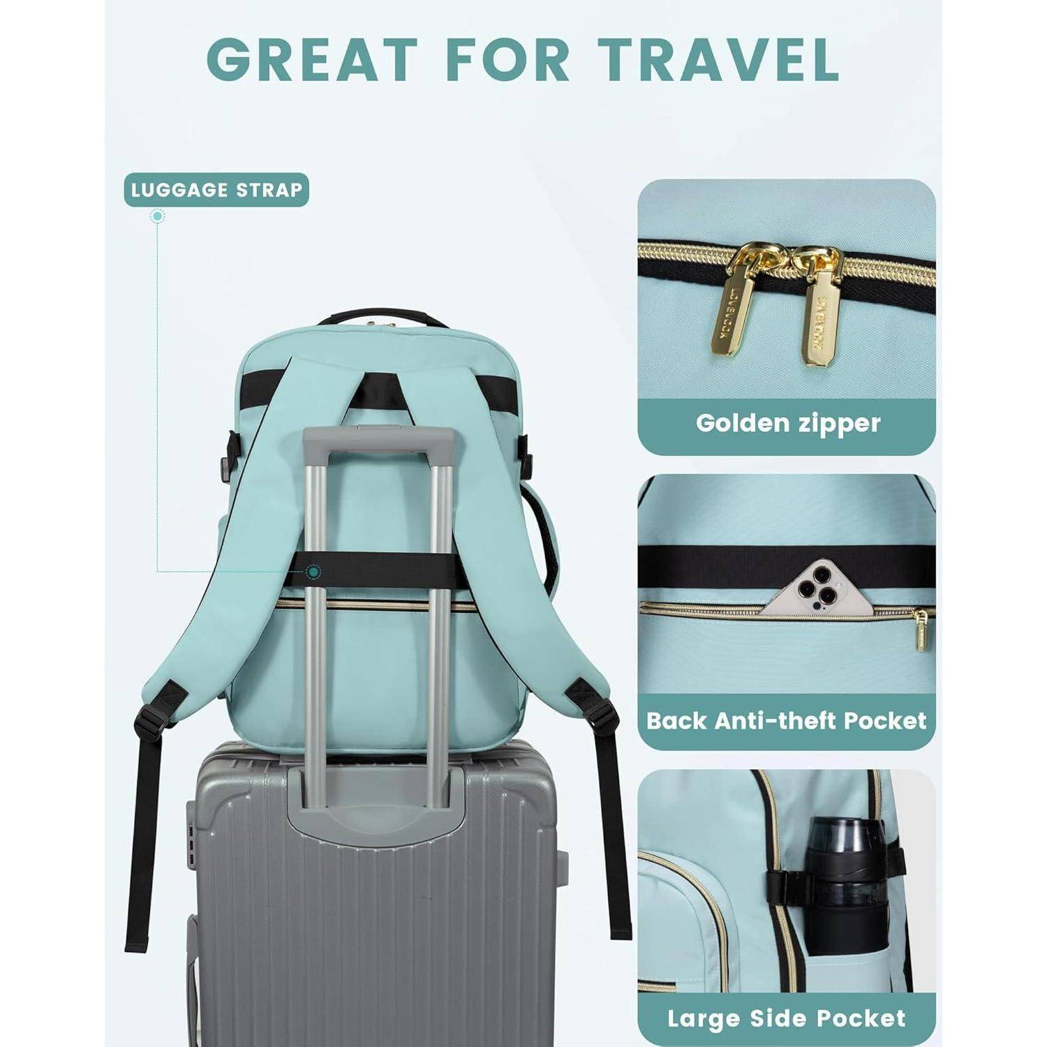 Handgepäck Rucksack 40L Damen Flugzeug Reiserucksack Laptop Business