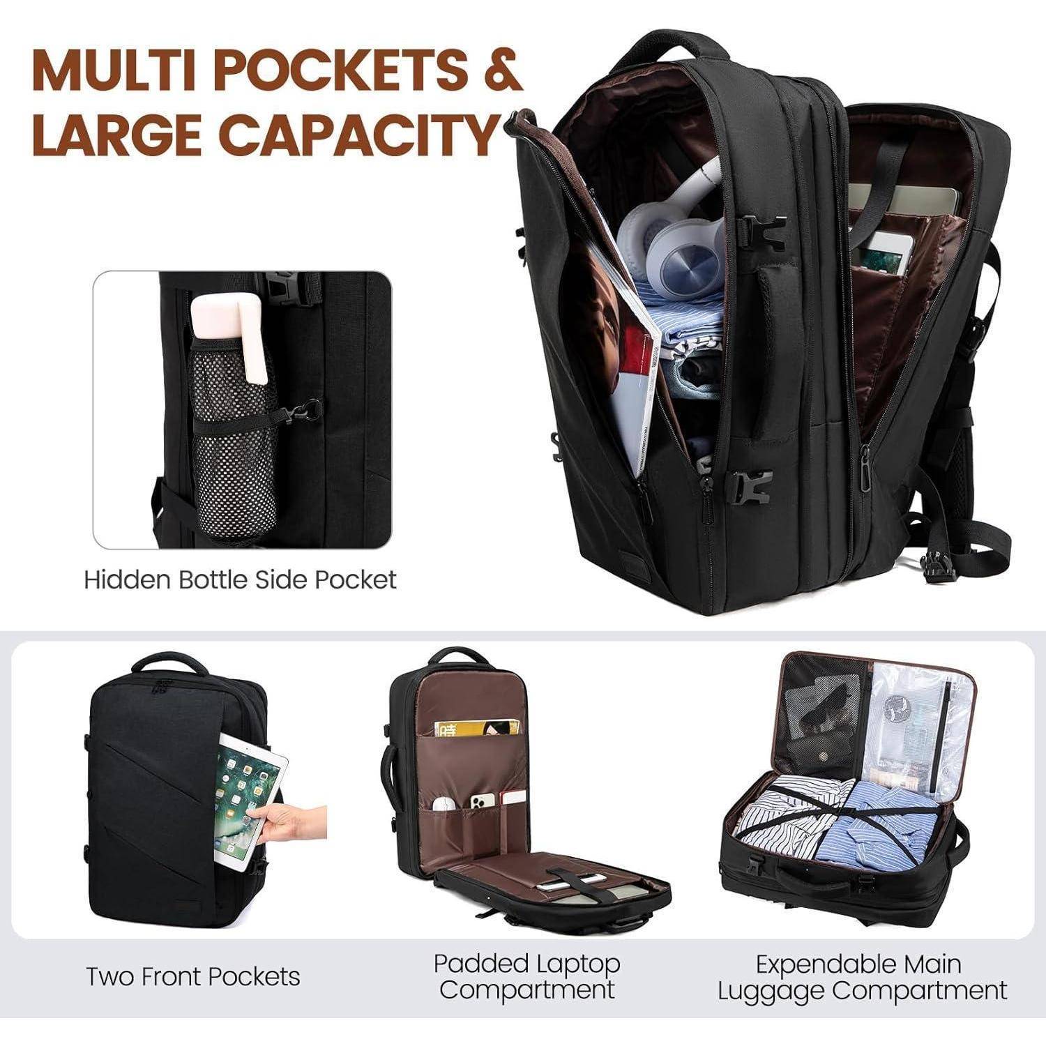 Rucksack Handgepäck 30-40L Laptop 17Zoll 17,3 Zoll 1-schwarz