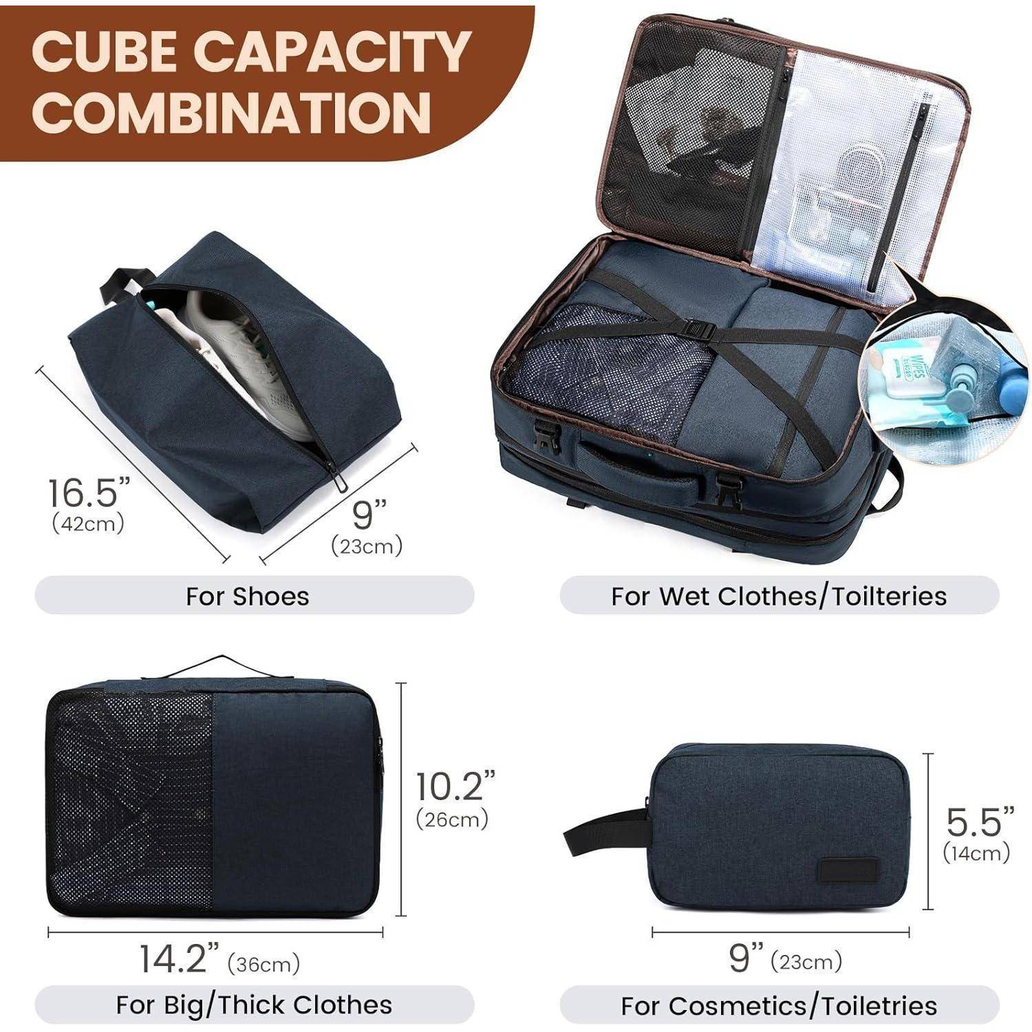 Handgepäck Rucksack für Herren Damen, Business Laptop 15,6 Zoll, Blau