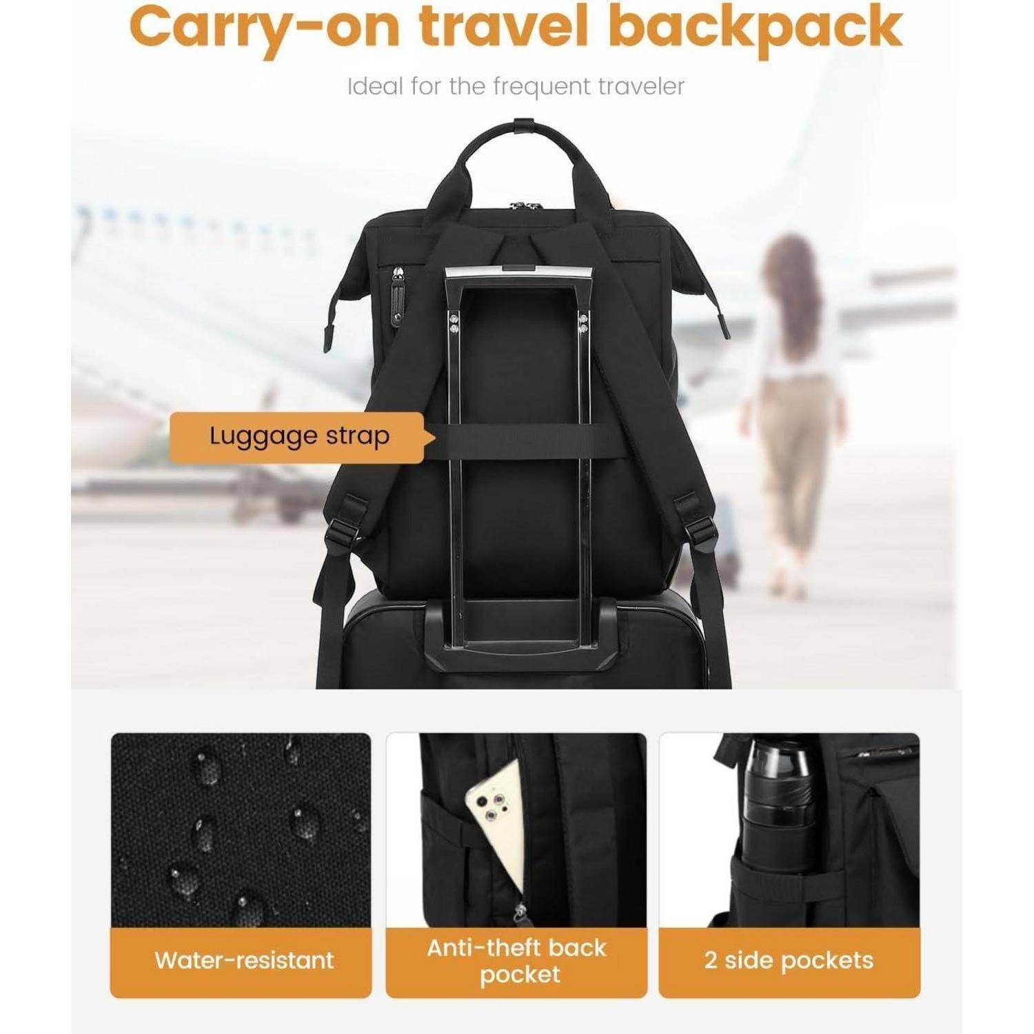 Wasserdichter Rucksack Damen Mädchen 15,6 Zoll Laptop Uni Business