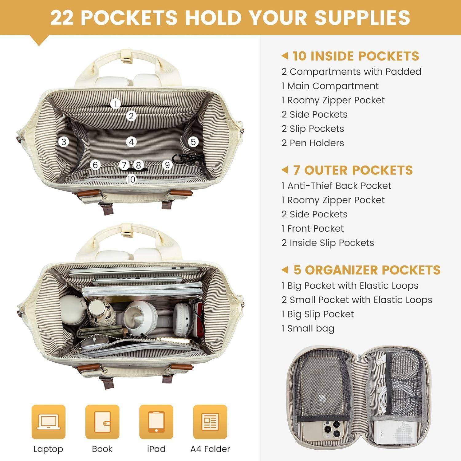 Rucksack Damen Groß Laptop Schulrucksack Mädchen Teenager 15,6 Zoll