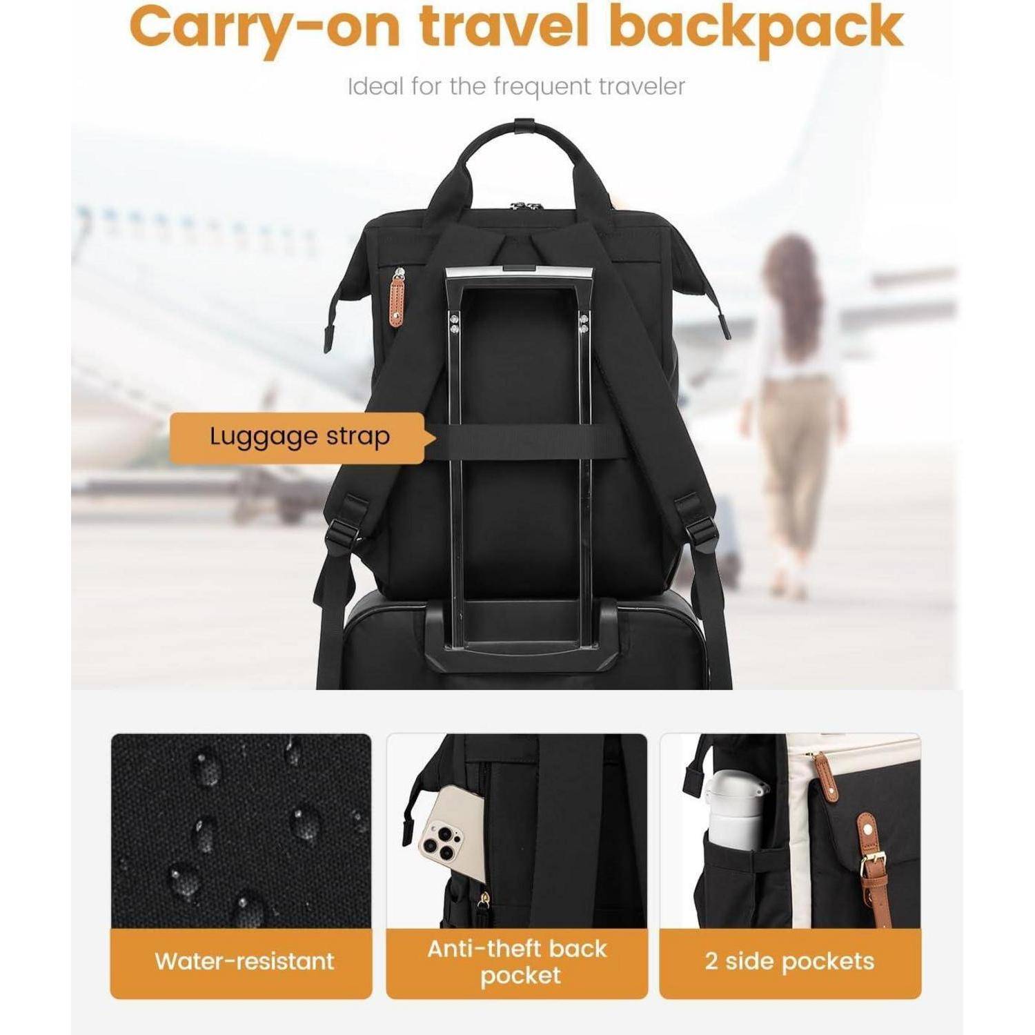 Rucksack Damen 15,6 Zoll Laptop Schulrucksack Wasserdicht Groß Mädchen