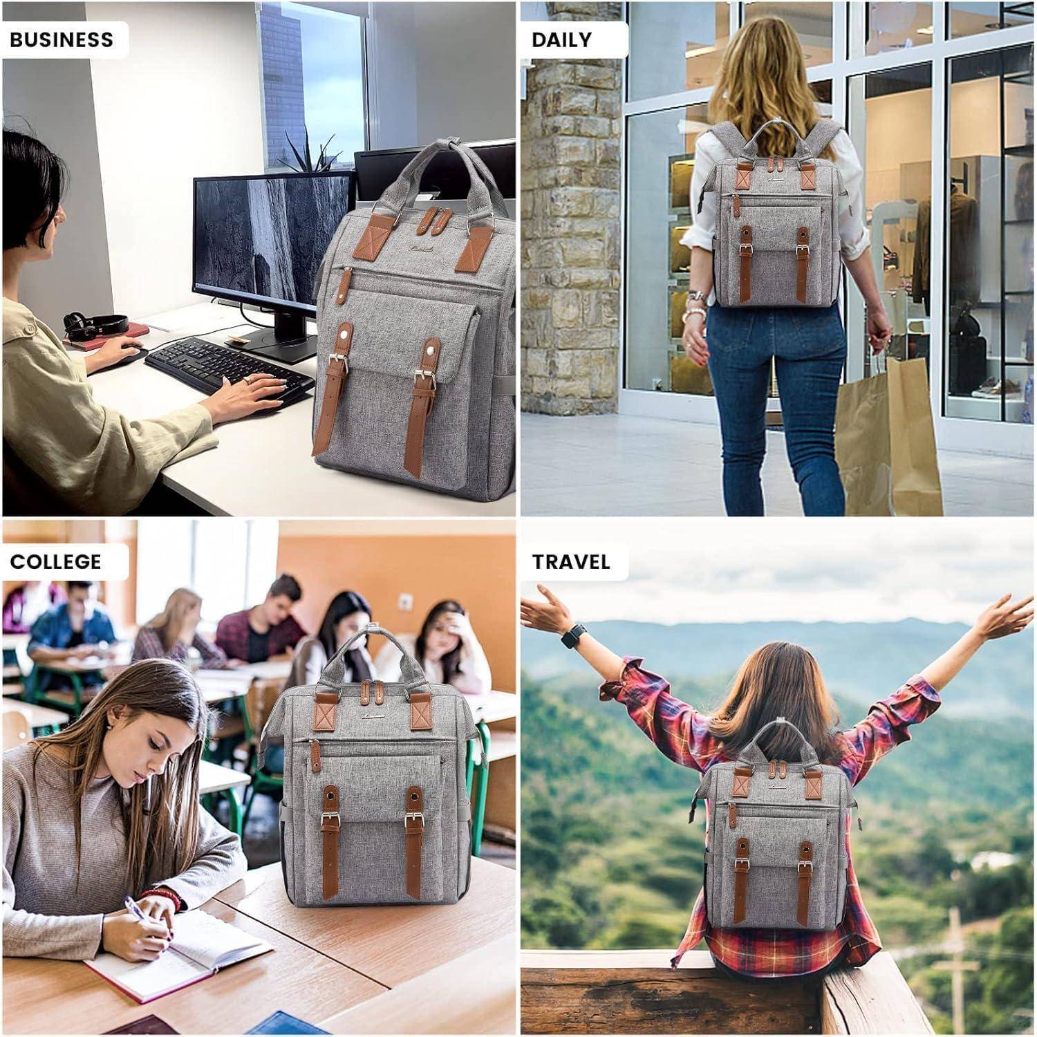 Rucksack Damen Groß 17 Zoll Laptoptasche Schulrucksack Mädchen