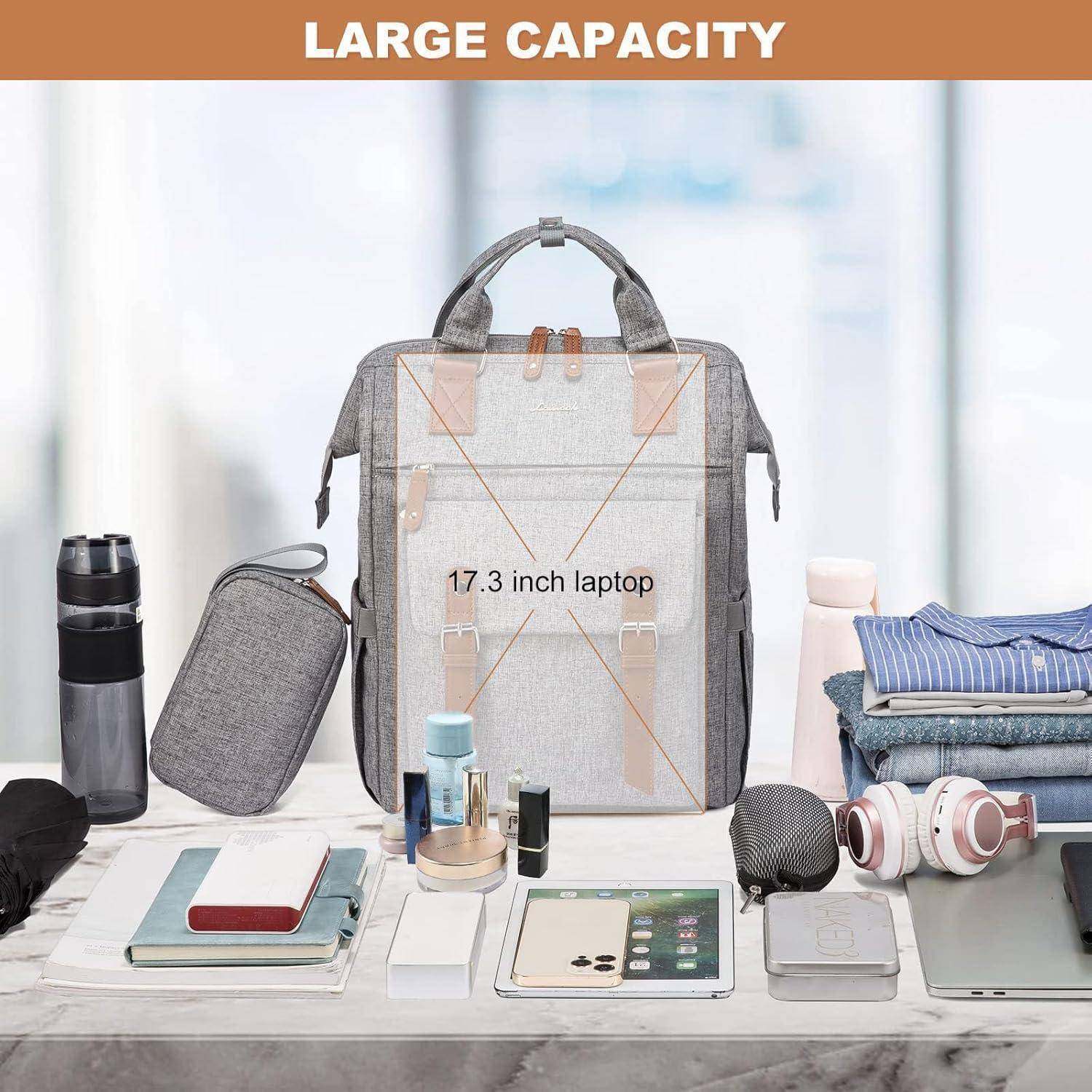 Rucksack Damen Groß 17 Zoll Laptoptasche Schulrucksack Mädchen