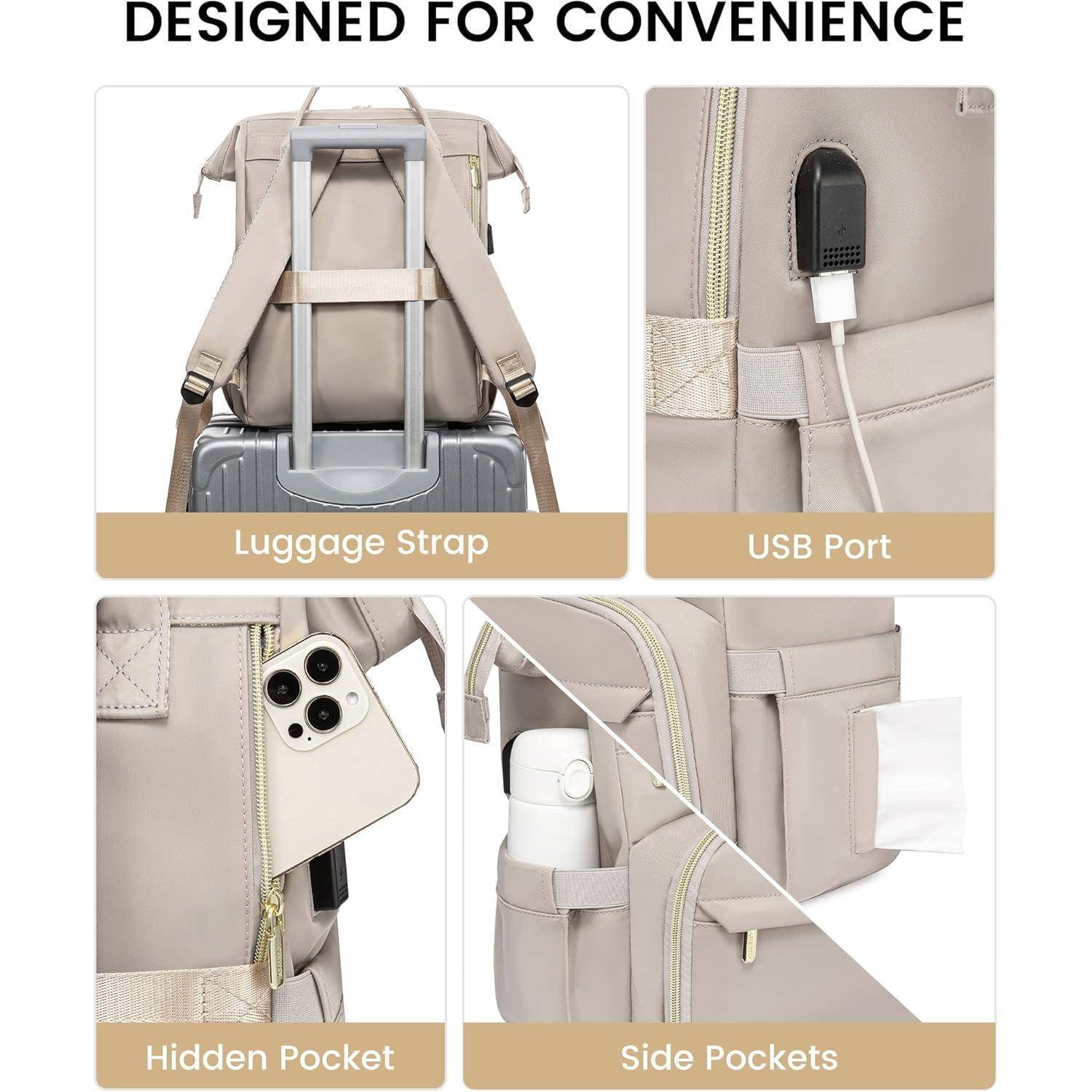 Damen Rucksack Wasserdicht Laptoprucksack 15,6 Zoll Groß Backpack