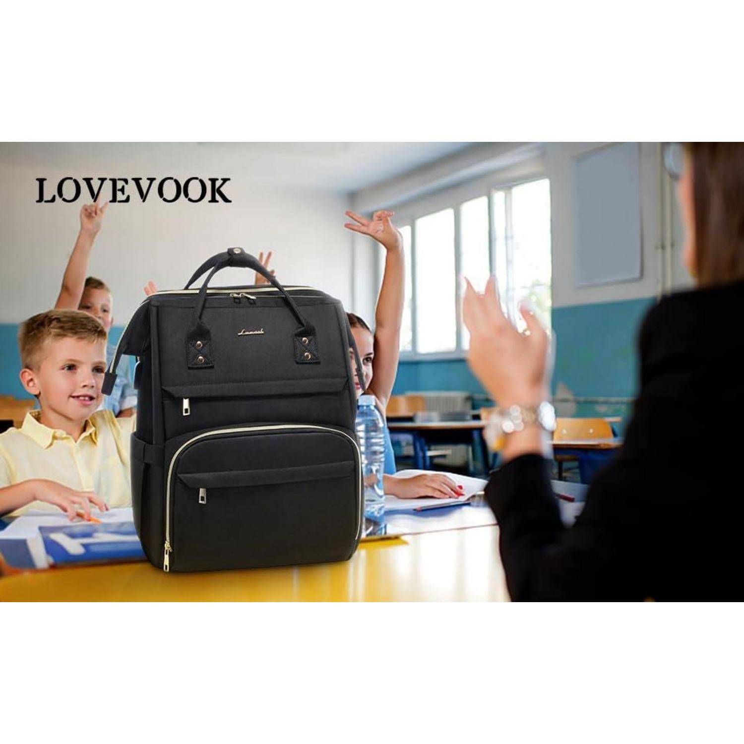 Damen Rucksack Wasserdicht Groß Laptoprucksack 17 Zoll Schwarz