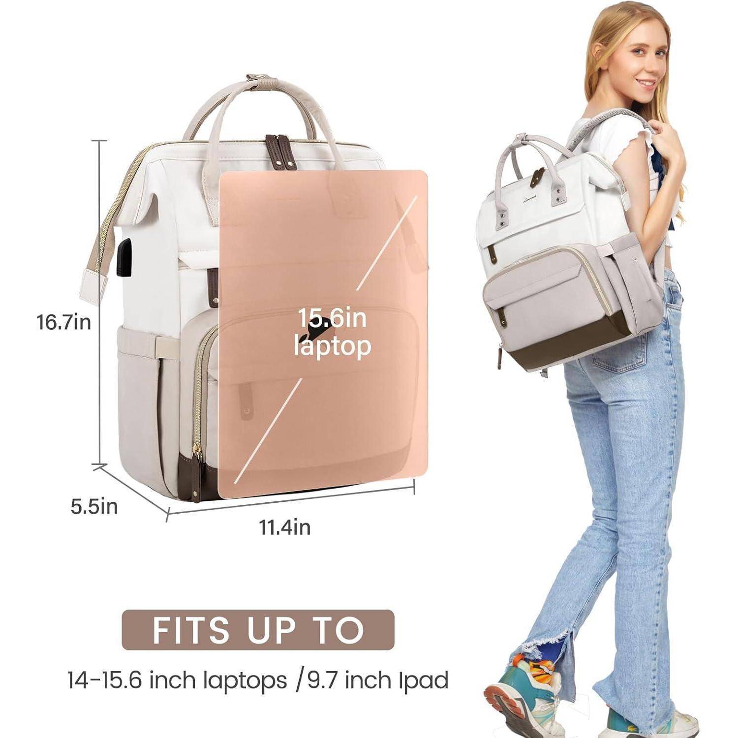 Damen Rucksack Laptop 15.6 Zoll Schulrucksack Mädchen Teenager