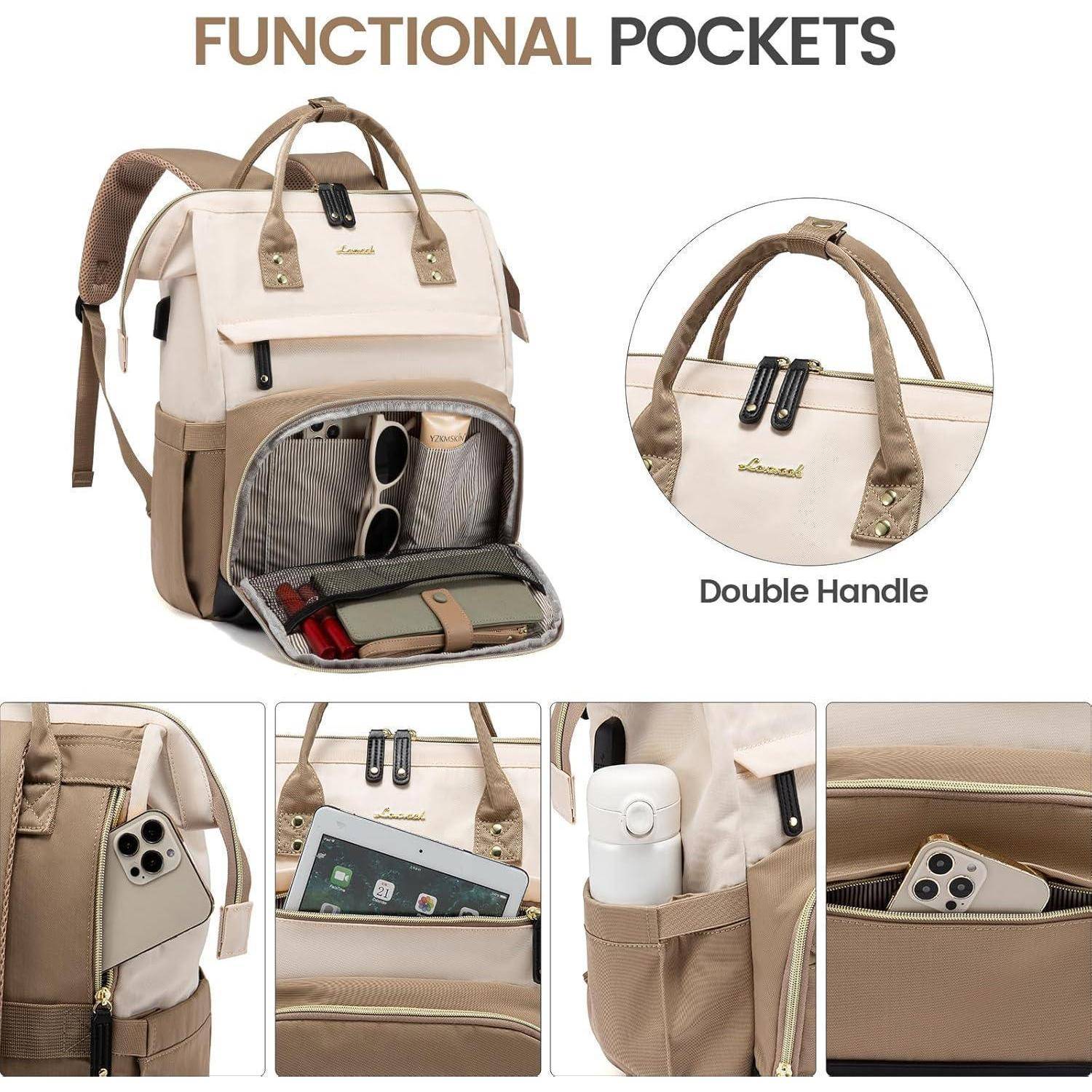 Rucksack Damen Laptop 15.6 Zoll Schulrucksack Mädchen Wasserdicht