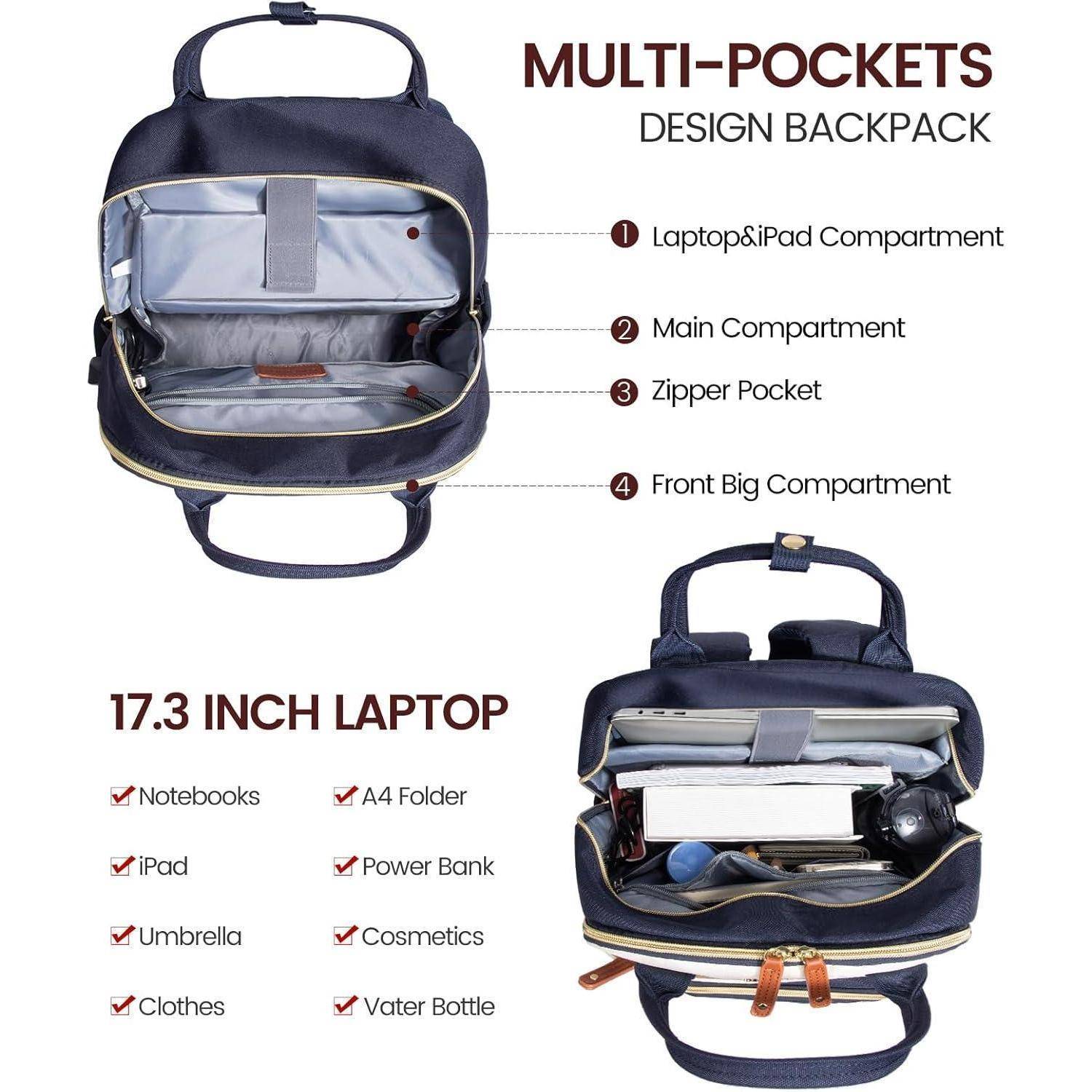 Damen Laptop Rucksack 15.6 Zoll Schulrucksack Mädchen Teenager