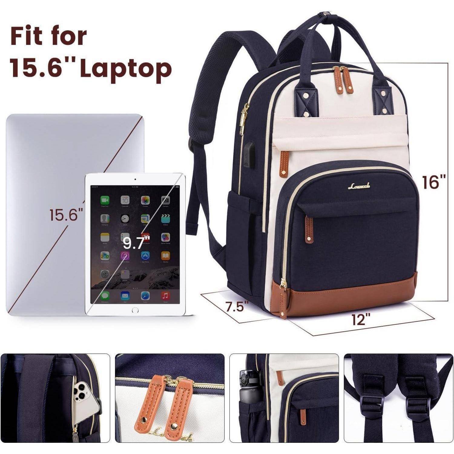 Damen Laptop Rucksack 15.6 Zoll Schulrucksack Mädchen Teenager