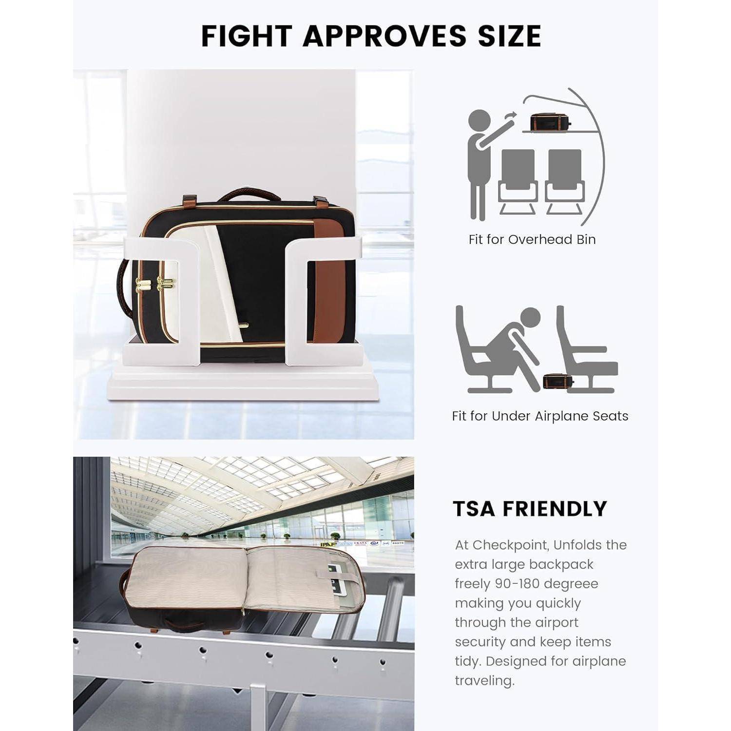 Handgepäck Rucksack Damen Wasserdicht 17 Zoll Laptop Daypack 40L