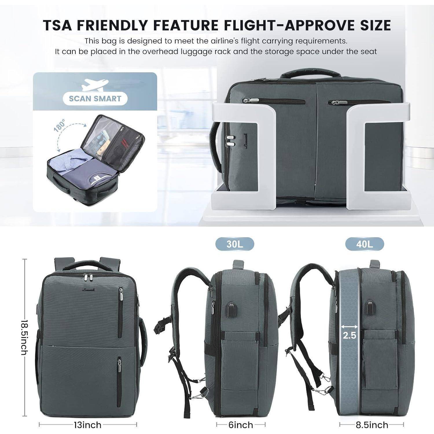 Rucksack Handgepäck abnehmbarer wasserdichter Laptop 17 Zoll Kabine