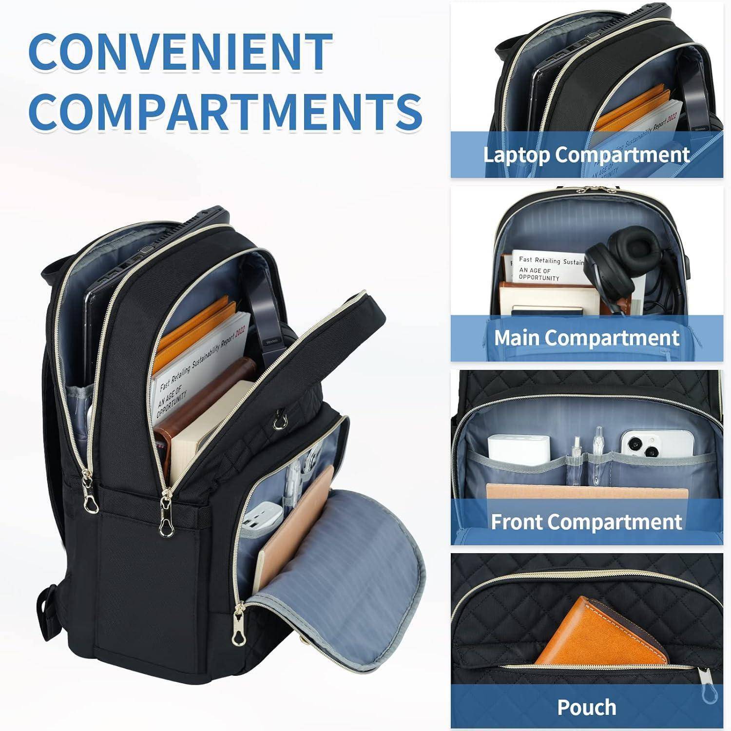 Rucksack Damen 15,6 Zoll Schulrucksack USB-Ladeanschluss wasserdicht