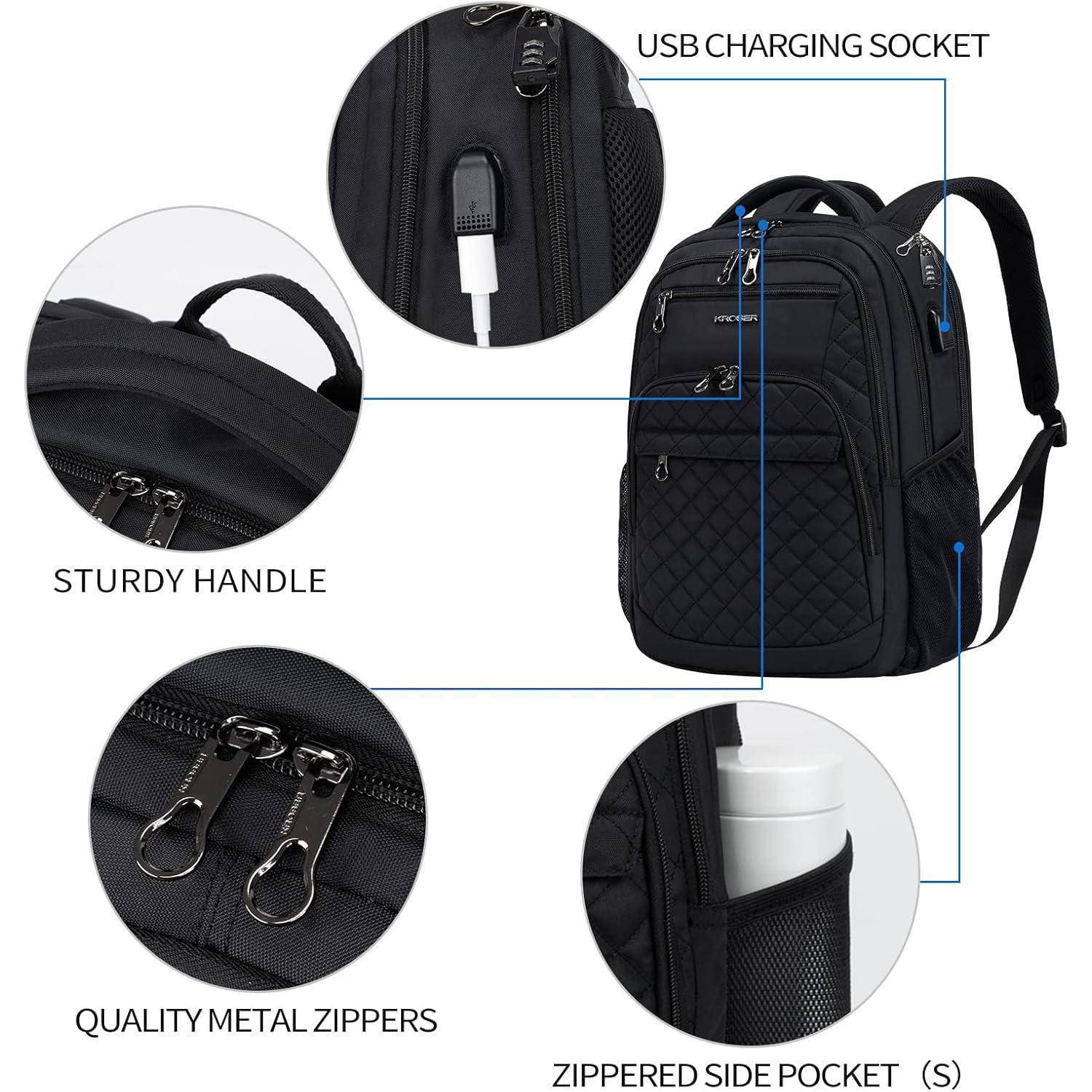 Rucksack 17,3'' Business Groß Wasserdicht USB RFID-Taschen Herren