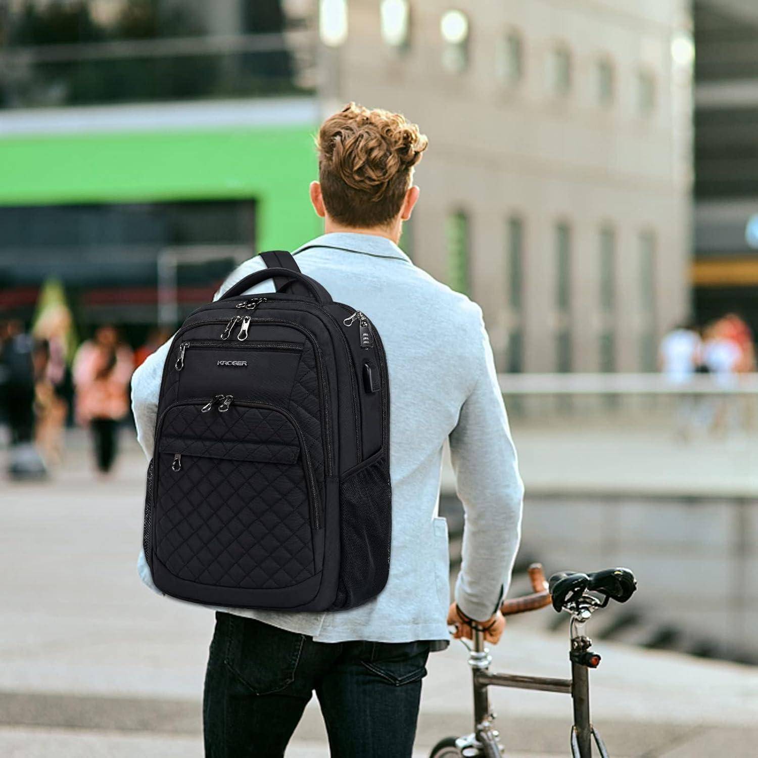 Rucksack 17,3'' Business Groß Wasserdicht USB RFID-Taschen Herren