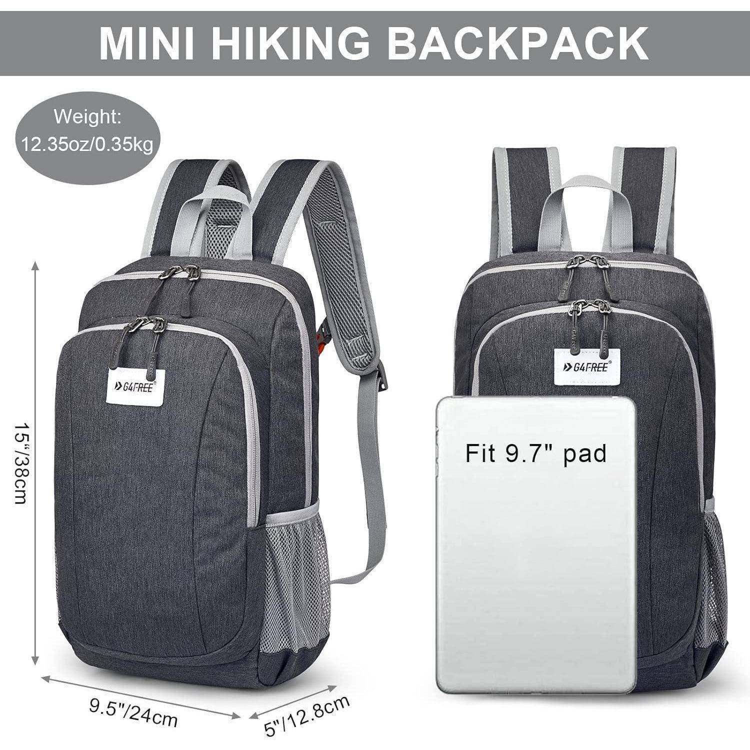 Wanderrucksack 10L Mini Multifunktions Damen Herren Dunkelgrau