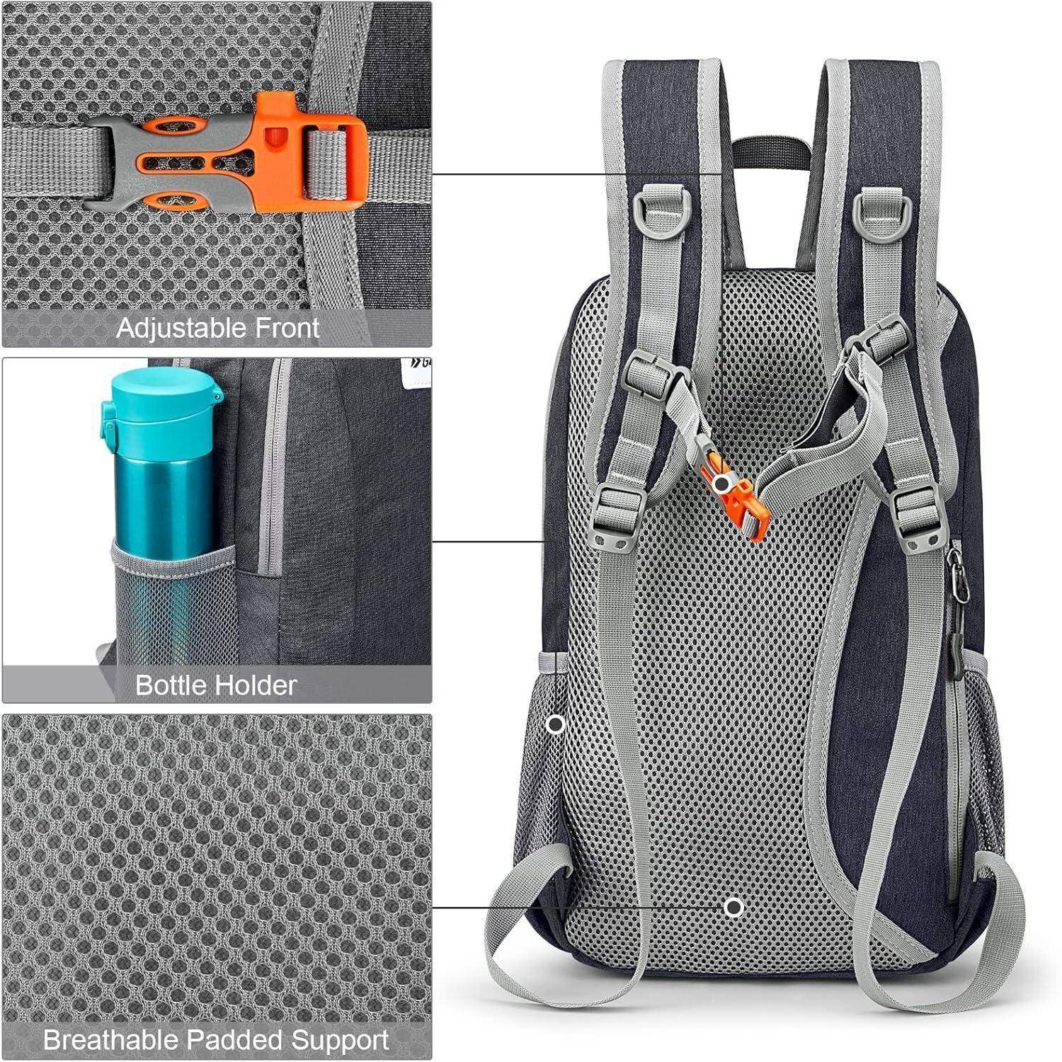 Wanderrucksack 10L Mini Multifunktions Damen Herren Dunkelgrau