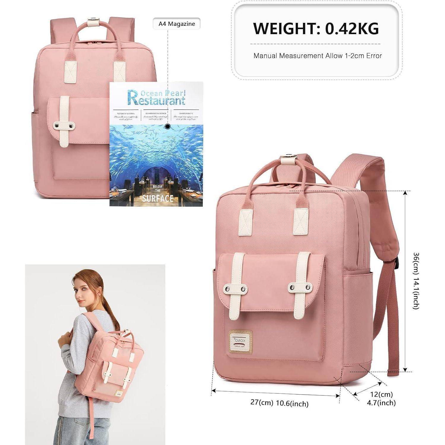 Schulrucksack Unisex College 13 Zoll Laptop Rosa