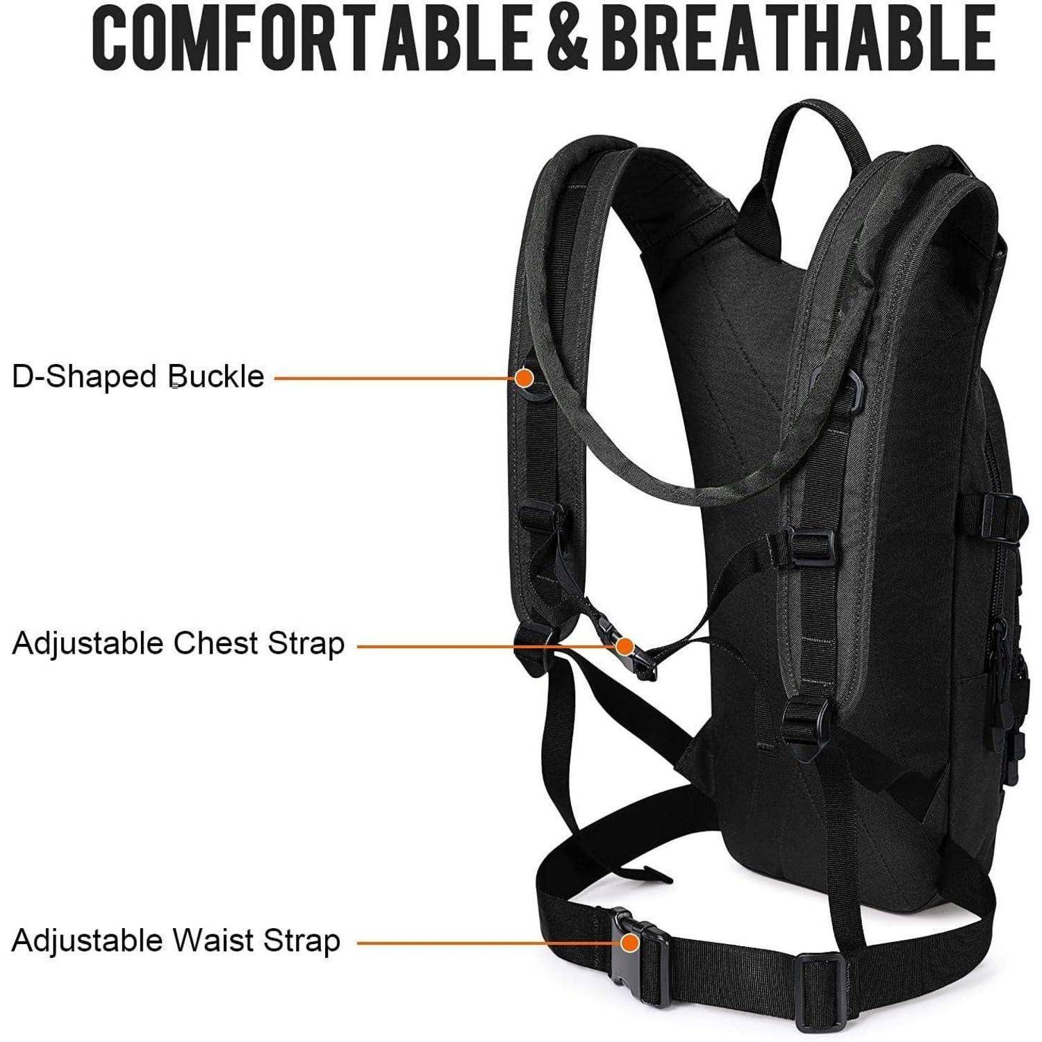 Trinkrucksack Hydrationpack 3L Wasserblase Radfahren Schwarz