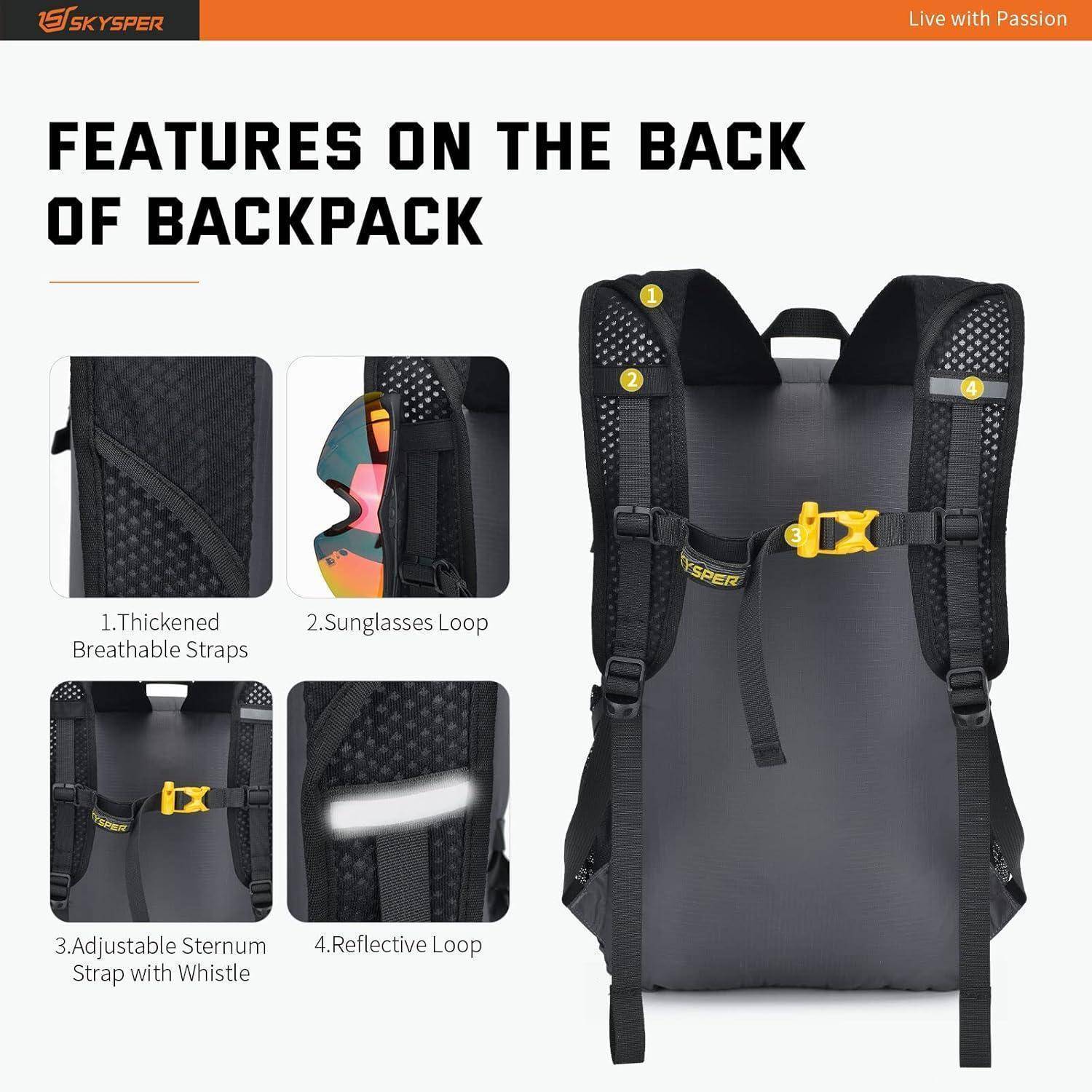 Rucksack 30L faltbar ultraleicht wasserfest Ishell30-dunkelgrau