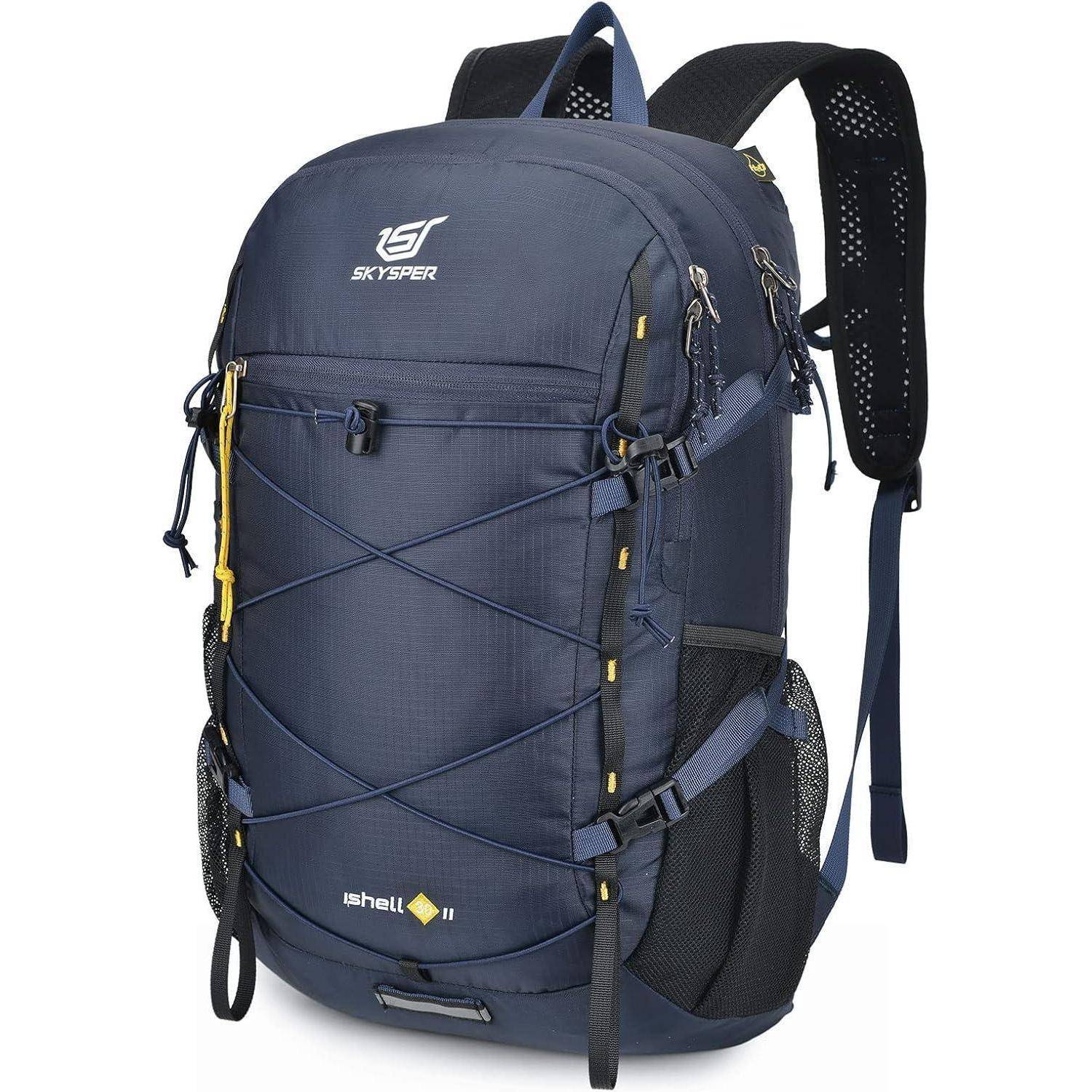 Rucksack 30L Faltbar Daypack Wasserfest Wandern Ishell30-marineblau