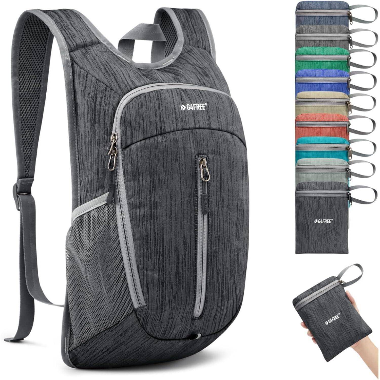 Wanderrucksack kleiner faltbar leicht Tagesrucksack Schwarz 10L