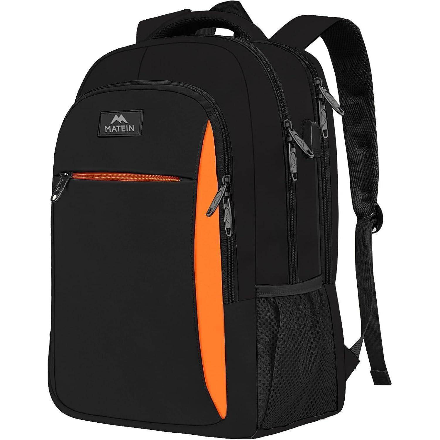 Laptop Rucksack 15,6 Zoll USB Wasserabweisend 15,6 Zoll Schwarzorange