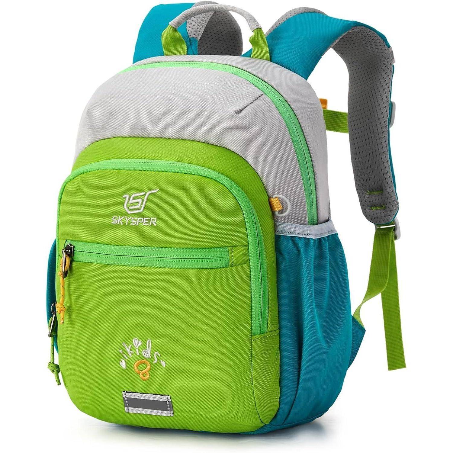 Kinderrucksack 8L Wanderrucksack Brustgurt Jungen Mädchen S Apfelgrün