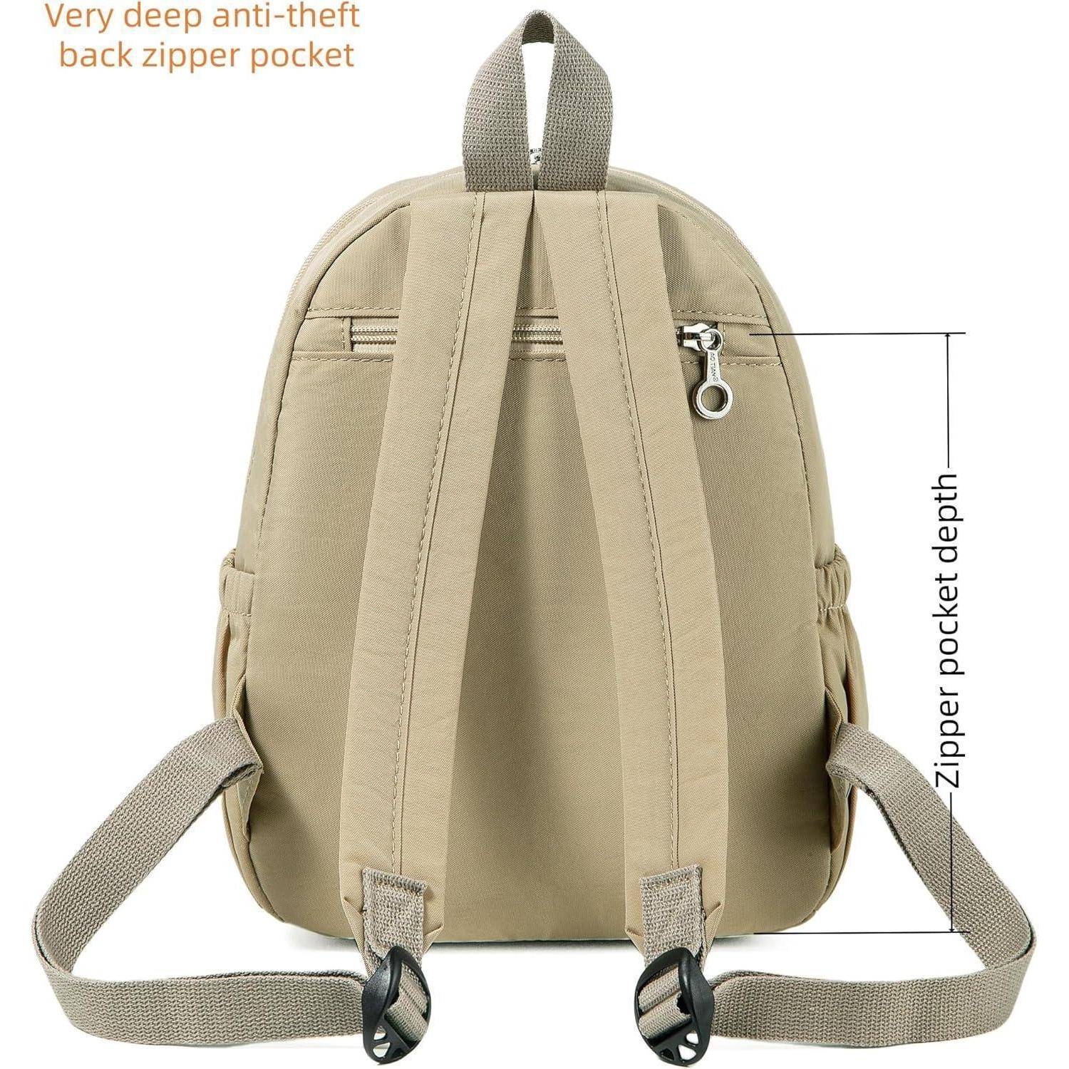 Rucksack Damen Mini Leicht Klein Schultertasche Daypack 7L Khaki