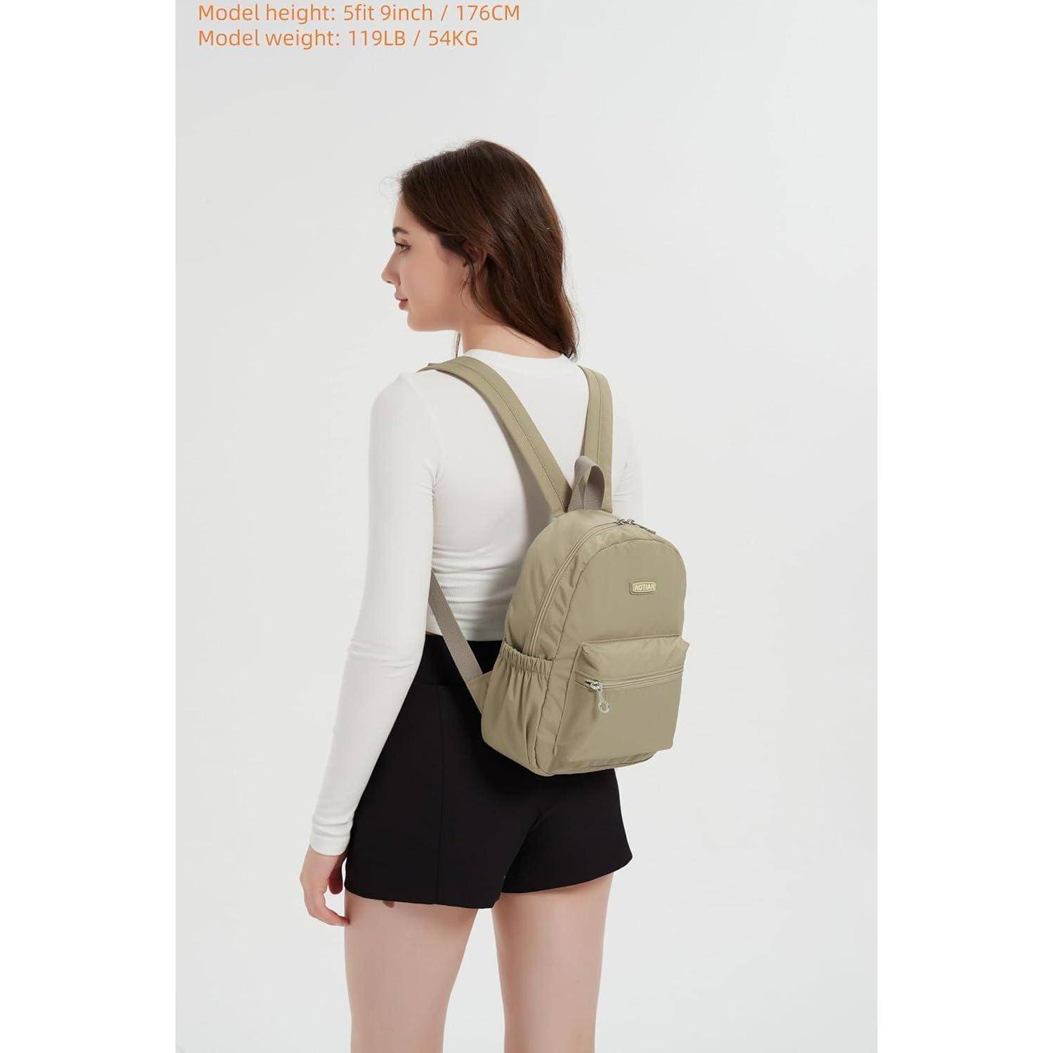 Rucksack Damen Mini Leicht Klein Schultertasche Daypack 7L Khaki