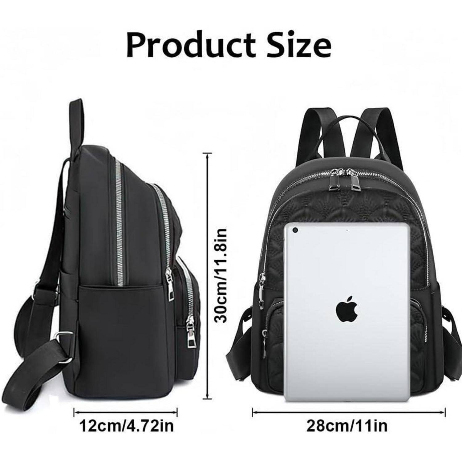 Rucksack Damen Wasserdicht Klein Nylon Anti Thef B-schwarz