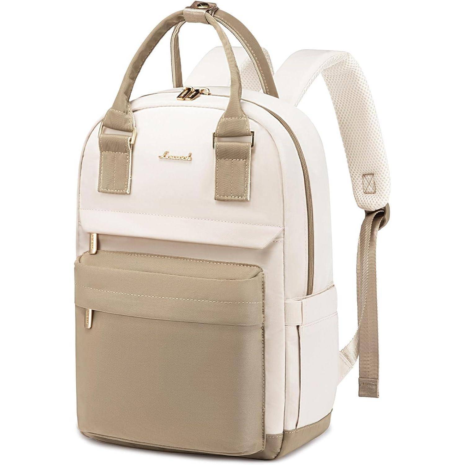 Rucksack Damen 14 Zoll Laptop Wasserdicht 14 Zoll A-khaki &amp; Beige