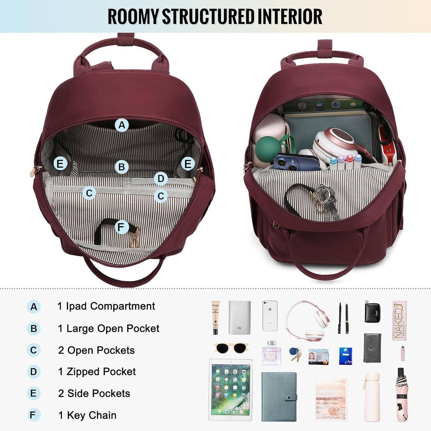 Rucksack Damen Mini Cityrucksack Handtasche 2in1 11 zoll Wein