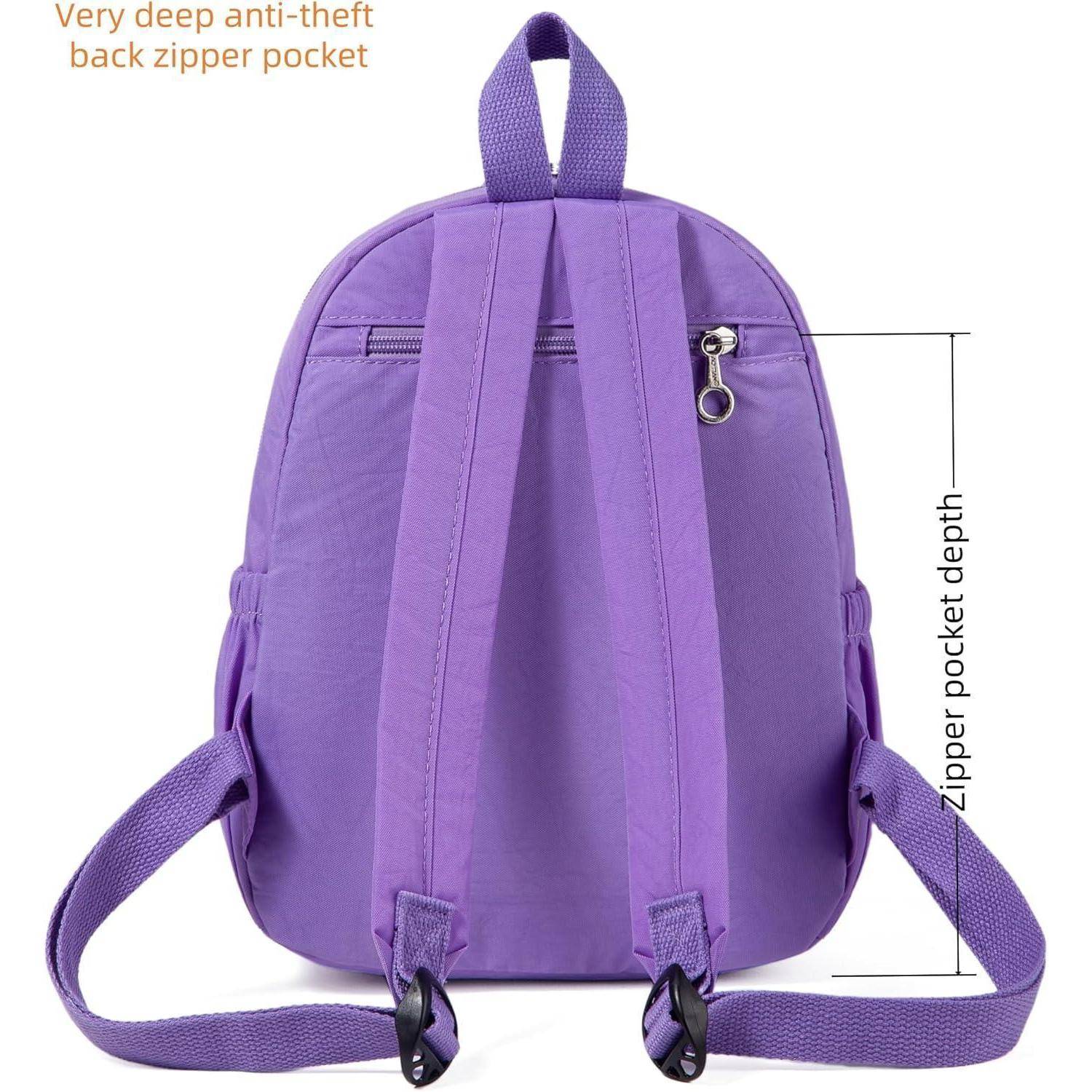 Rucksack Mini Damen Leicht Klein Schultertasche Daypack 7L Hellviolett