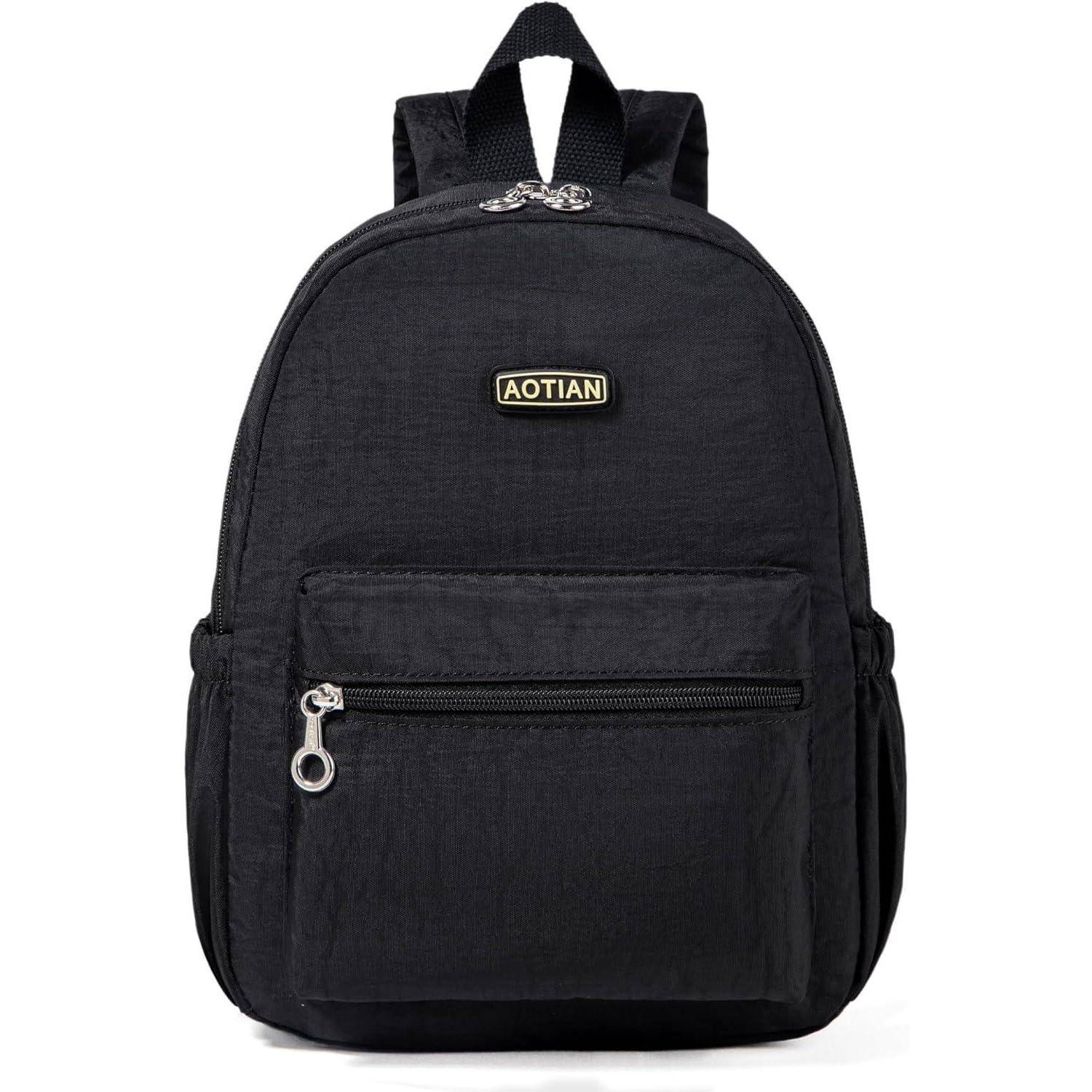 Rucksack Mini Damen Daypack Schultertasche 7L Schwarz