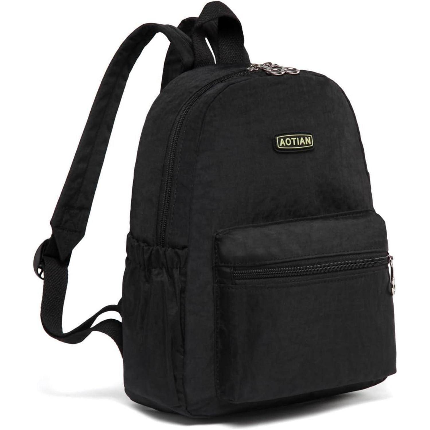 Rucksack Mini Damen Daypack Schultertasche 7L Schwarz