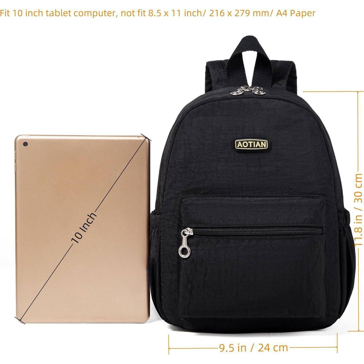 Rucksack Mini Damen Daypack Schultertasche 7L Schwarz