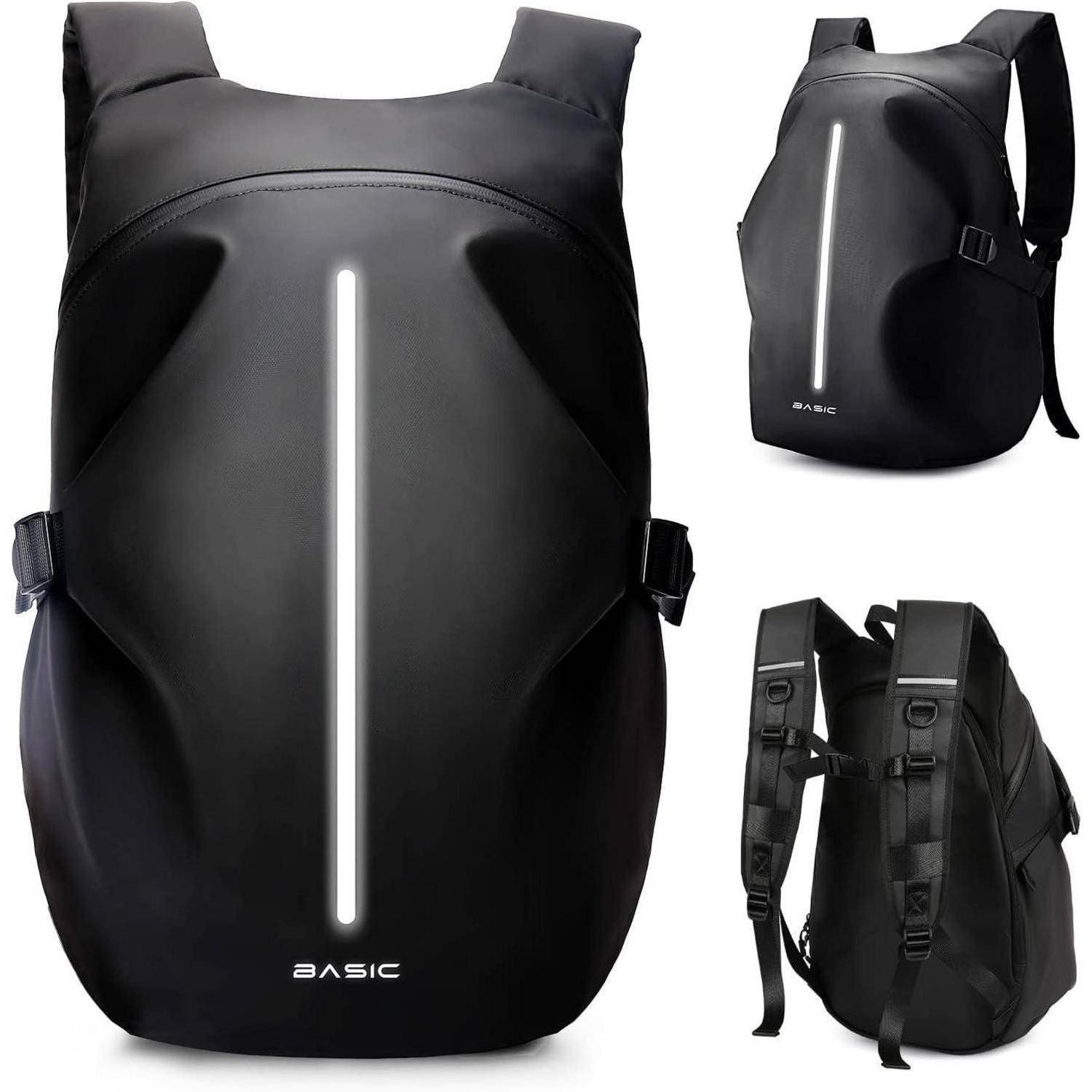 Motorradrucksack Helmrucksack Laptoptasche Herren Schwarz B-schwarz L